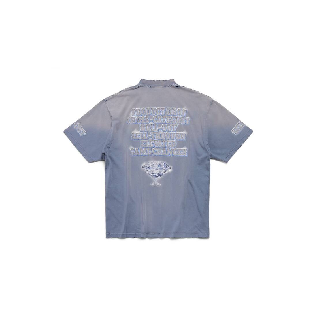 Balenciaga o1srvl11e0825 SNBN T-Shirt Medium Fit in Blue Size M / US 6-8 / IT 42-44 - 6 Thumbnail