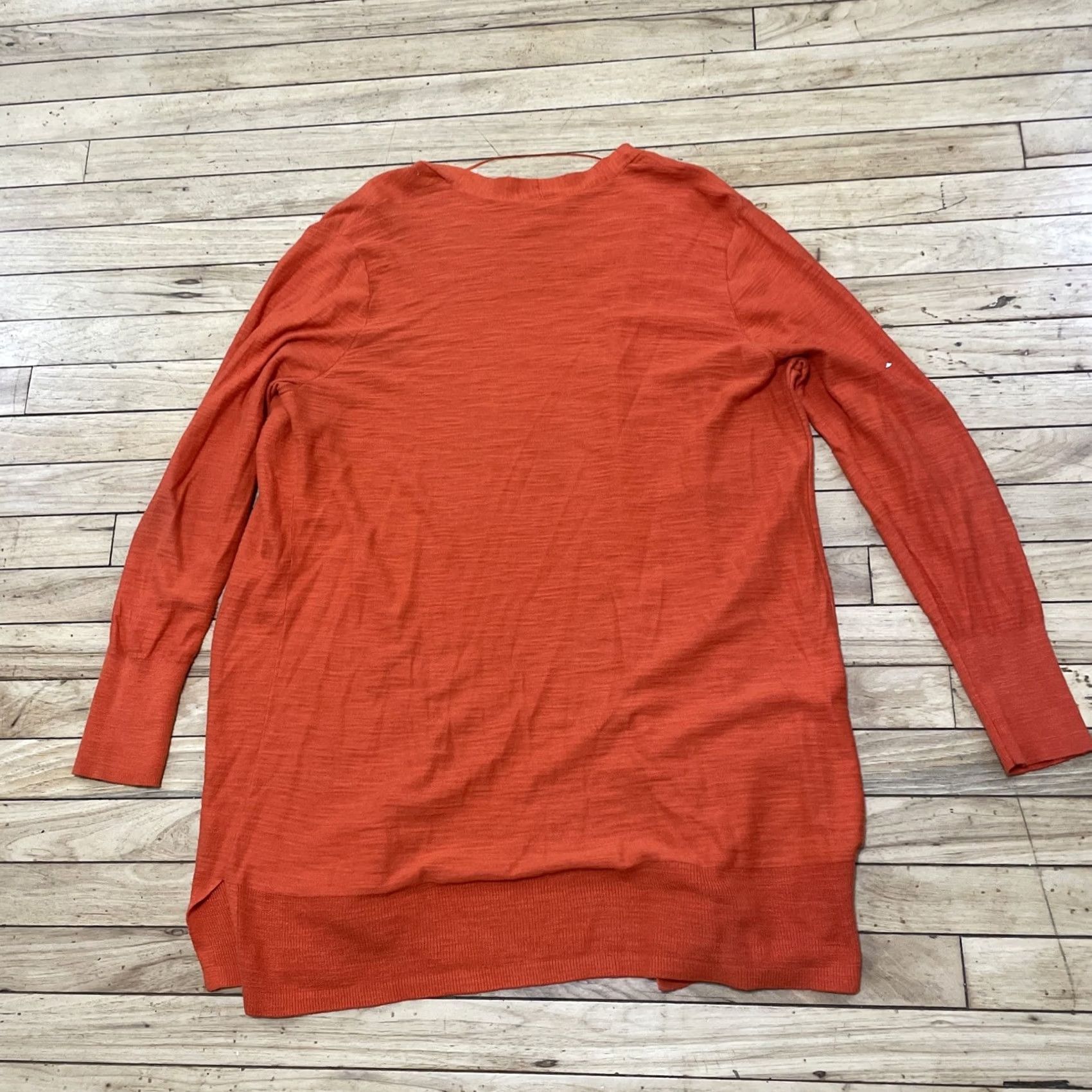 Loft VINTAGE LOFT Cardigan Shirt Women L Orange Knit Open Currency Money Theme 90s Mens Womens Size L / US 10 / IT 46 - 2 Thumbnail