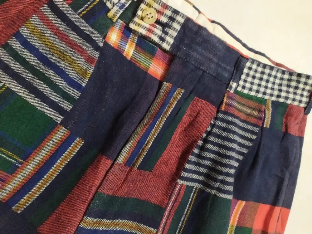 Japanese Brand Bigi Co Pants Casual Multicolor Checkered Plain Size US 29 - 7 Thumbnail