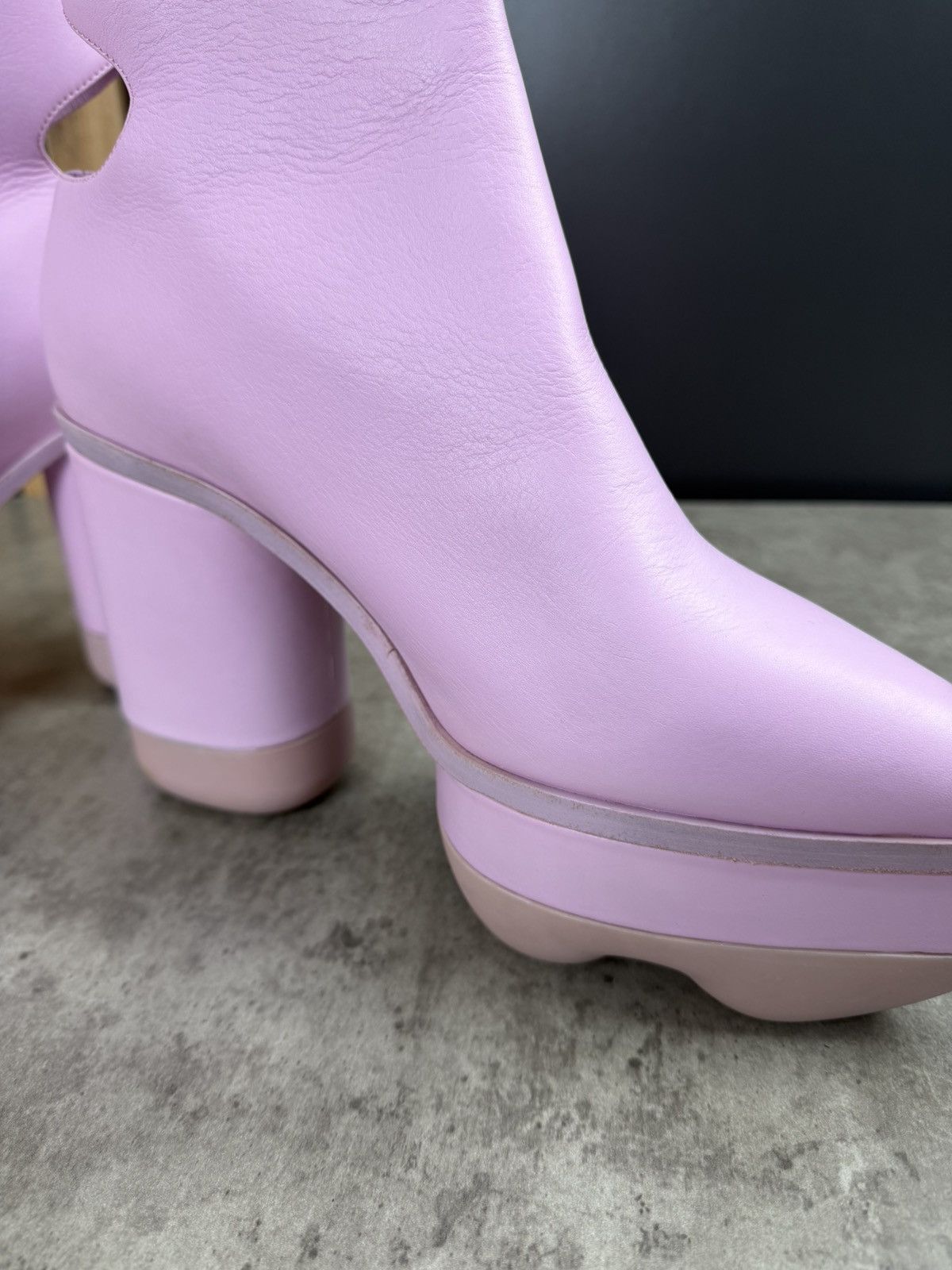 Japanese Brand at.kollektive x Kostas Murkudis Leather Platform Ankle Boots Size US 10 / IT 40 - 6 Thumbnail
