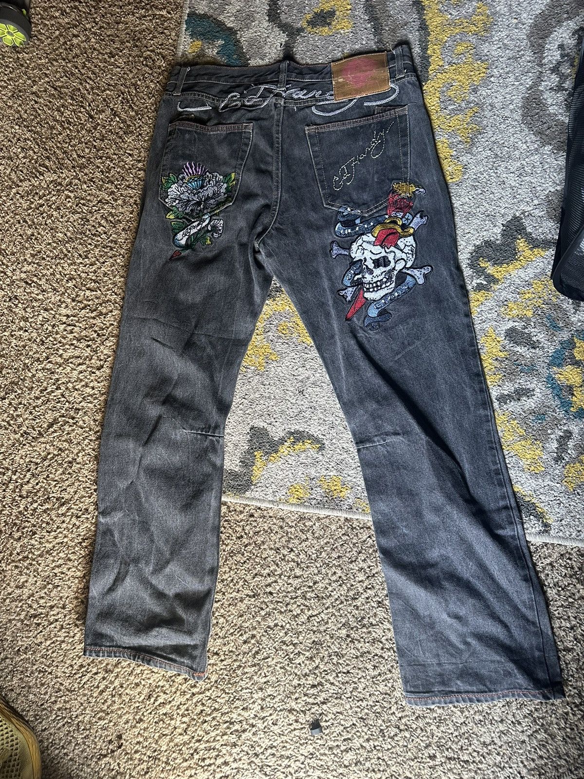 image of Ed Hardy Pants in Grey, Men's (Size 36)