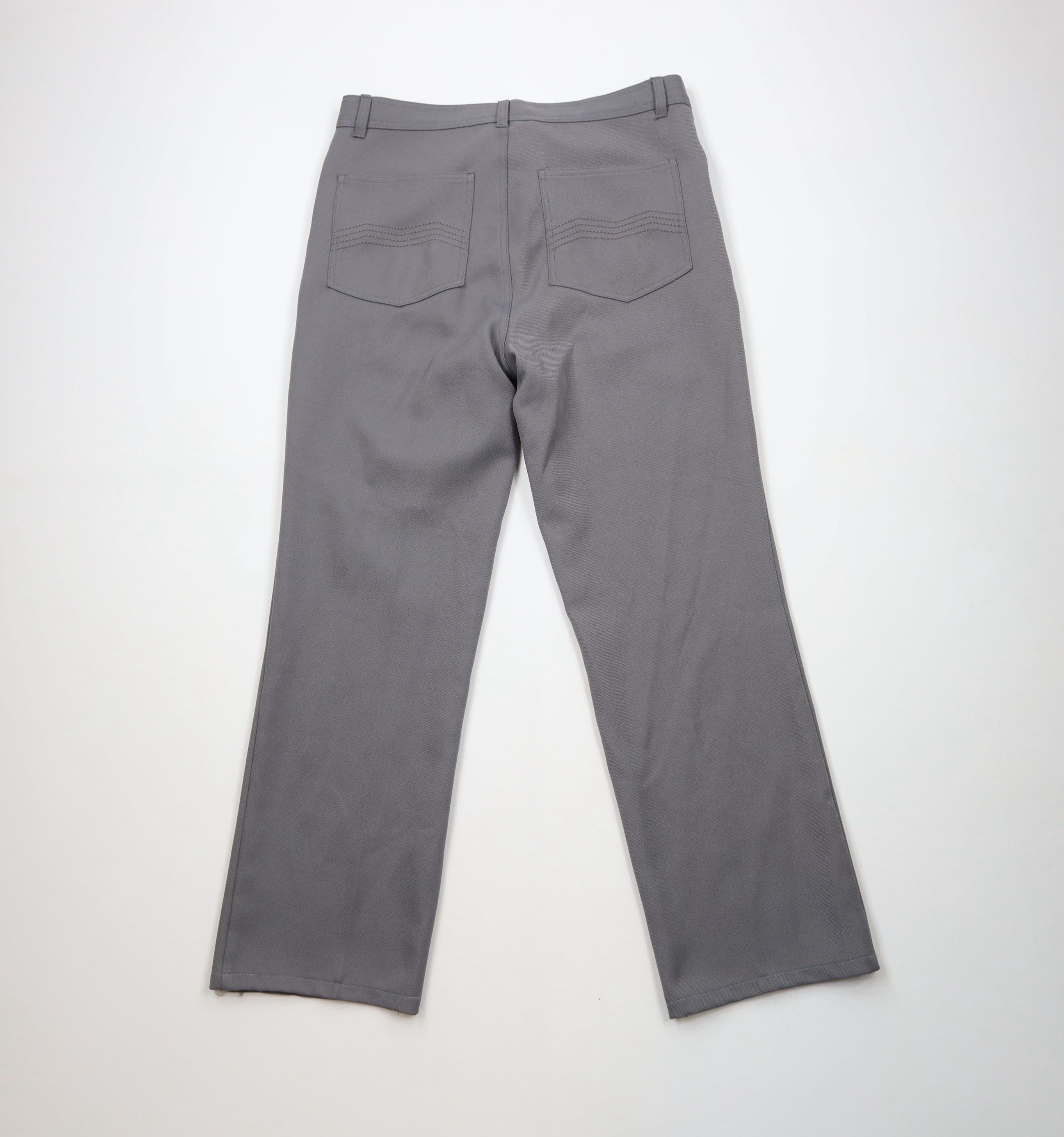 Vintage Vintage 90s Streetwear Knit Flared Wide Leg Chino Pants Gray Size US 34 / EU 50 - 10 Thumbnail