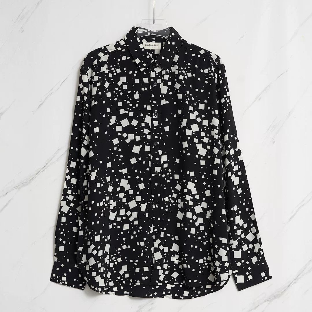 Saint Laurent Paris Saint Laurent Men's Square-Patterned Shirt Size US XS / EU 42 / 0 - 1 Thumbnail