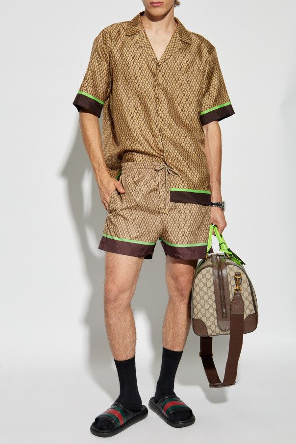 Gucci o1loc1c1125 787257 Print Silk Bowling Shirt in Multicolor Size US M / EU 48-50 / 2 - 2 Thumbnail