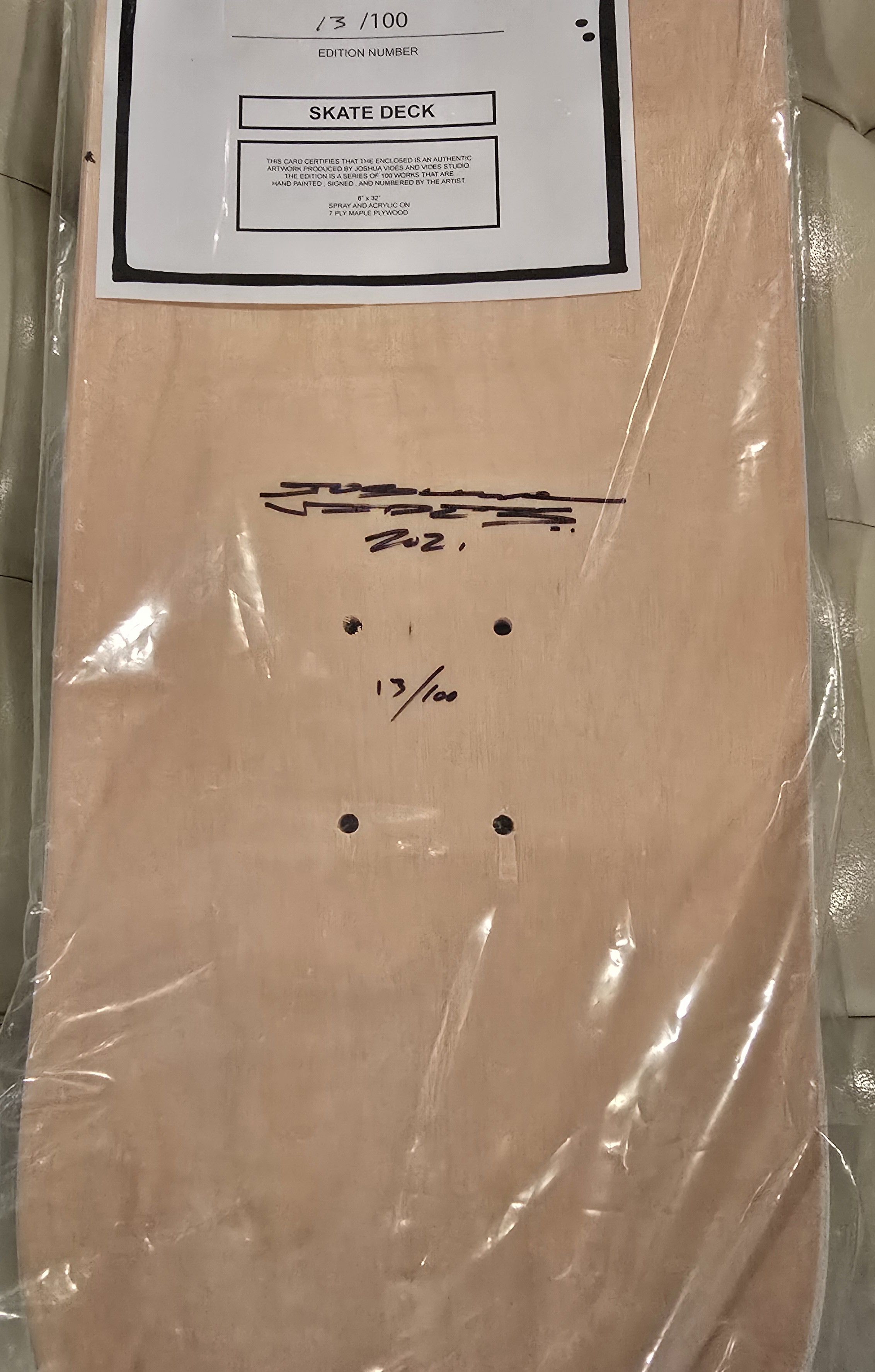 Other Joshua Vides x unfinished business 2021 Skate Deck 13/100 Size ONE SIZE - 3 Thumbnail