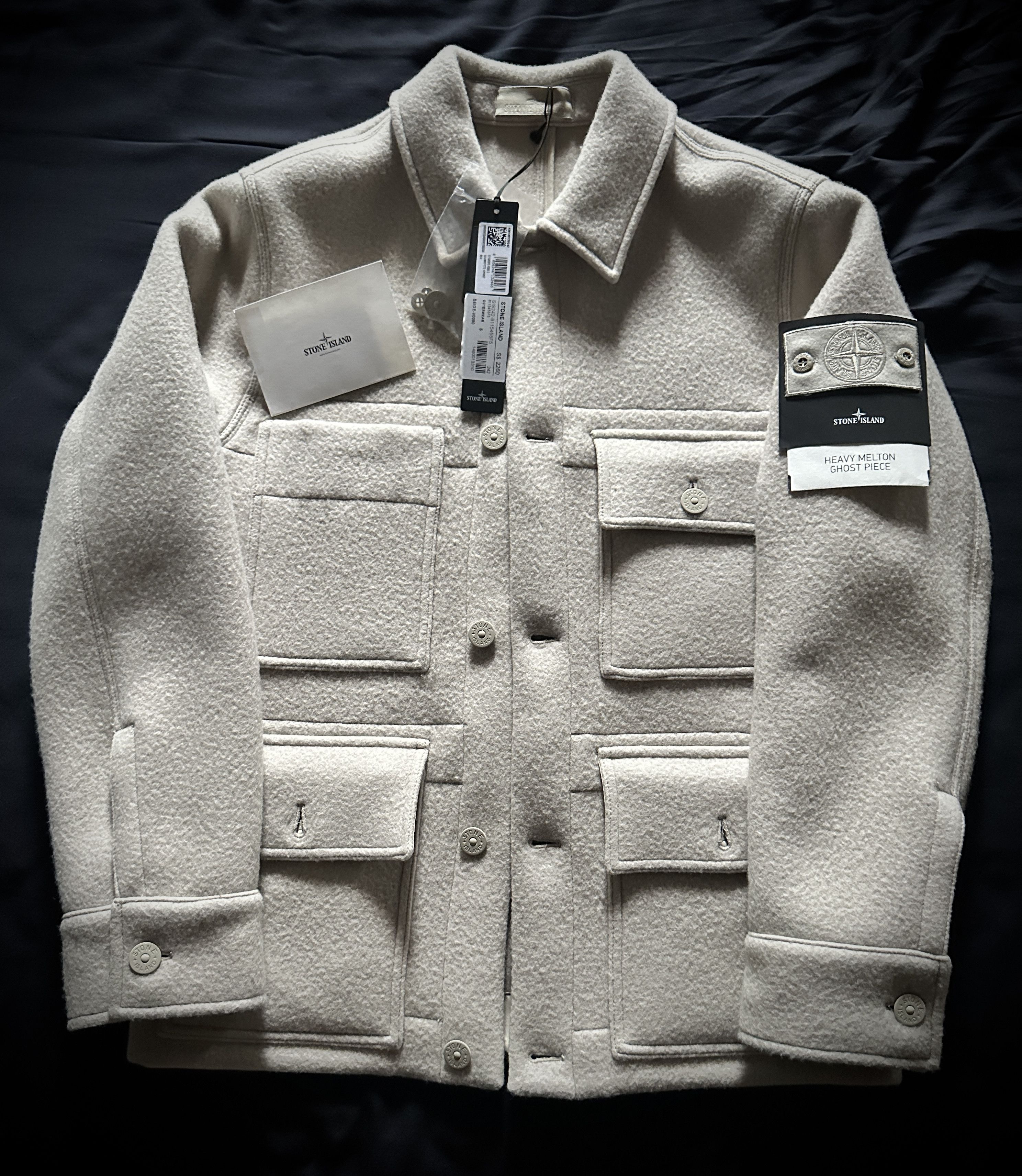 Stone Island Heavy Melton Ghost Wool Coat Jacket Size US S / EU 44-46 / 1 - 1 Thumbnail
