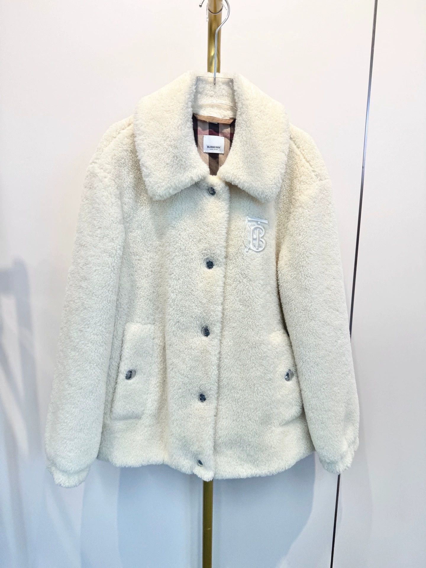 Burberry Burberry Ivory TB Logo Fleece Jacket Size US M / EU 48-50 / 2 - 1 Thumbnail