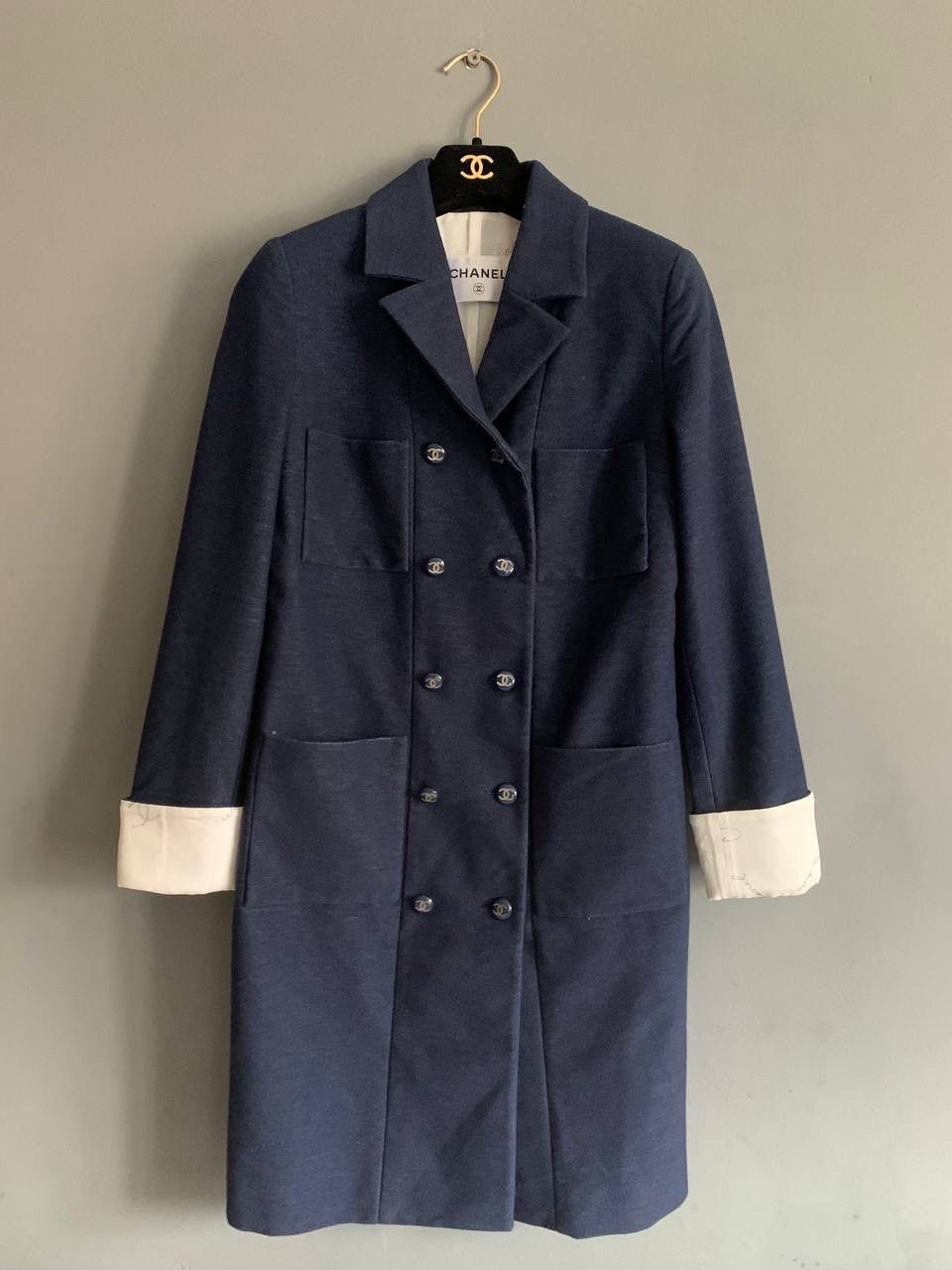 Chanel Chanel Jacket Coat CC Women Double Breasted Logo Blue Sz:36 Size S / US 4 / IT 40 - 11 Thumbnail