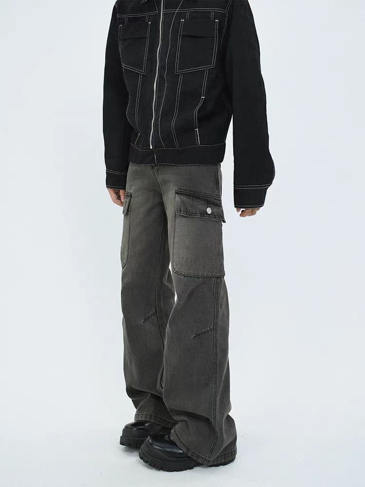 Japanese Brand × Jean High Street Vintage Washed Workwear Jeans Size US 32 / EU 48 - 2 Thumbnail