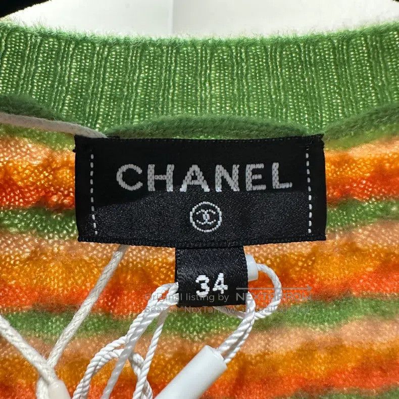 Chanel Chanel 24A color-blocked short-sleeved cashmere cardigan Size XXS / US 00 / IT 34 - 3 Thumbnail