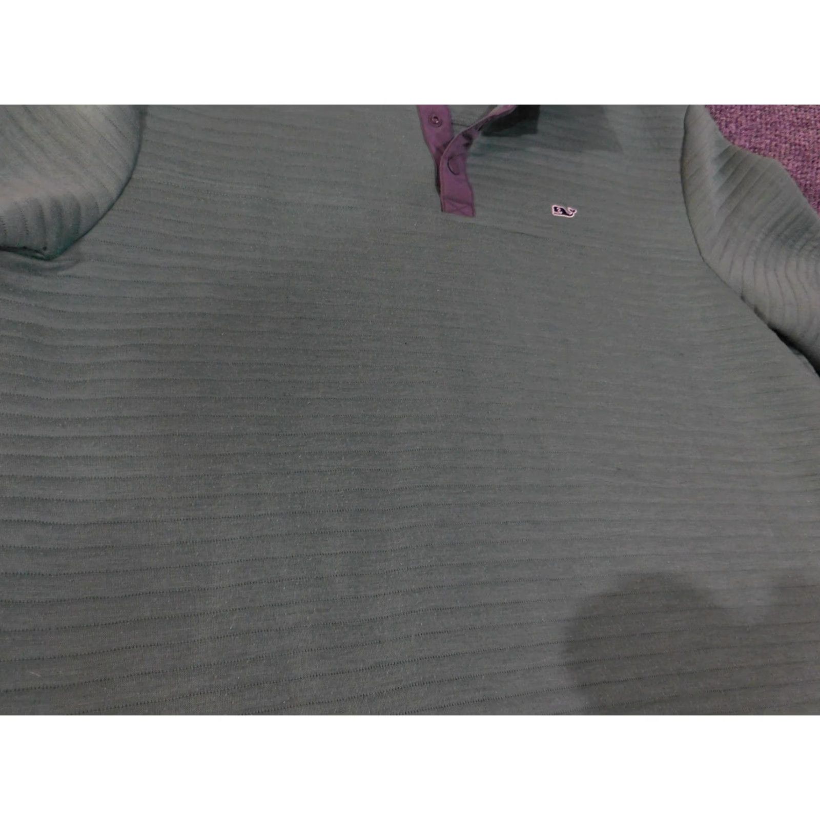 Vineyard Vines Vineyard Vines Pullover Mens Large Green Snap Mock Neck Fleece Striped Outdoor Shirt Size US L / EU 52-54 / 3 - 5 Thumbnail