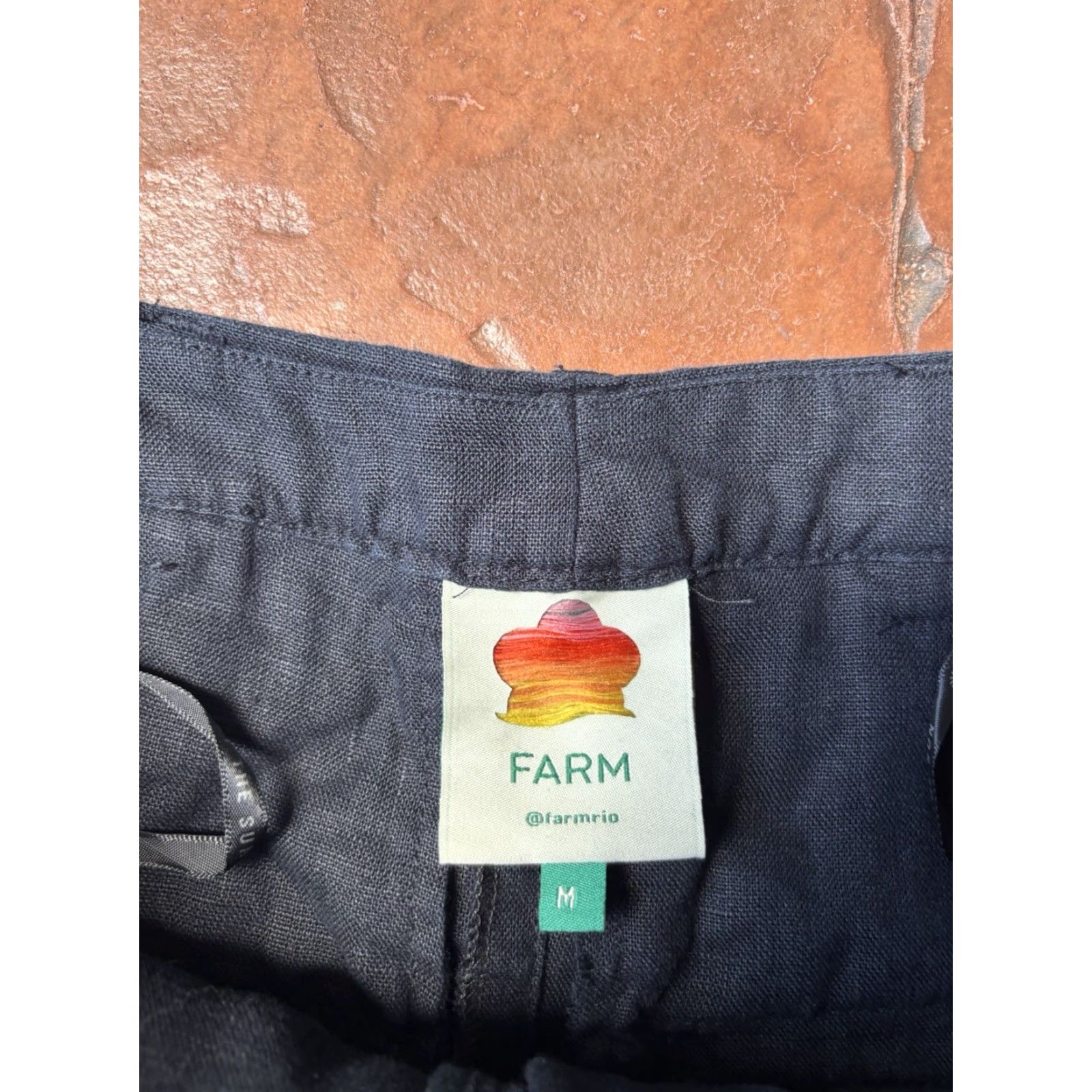 Farm Rio Farm Rio 100% Linen Wide Leg Pants Womens Medium Black Palazzo Size 32" / US 10 / IT 46 - 2 Thumbnail