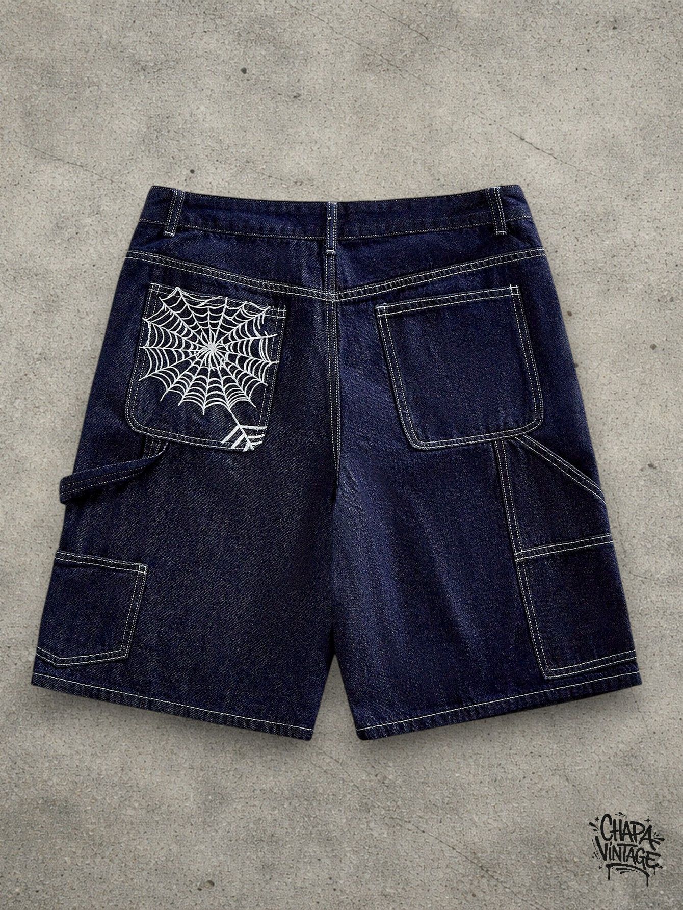 Vintage Dark blue jeans shorts Size US 34 / EU 50 - 1 Thumbnail