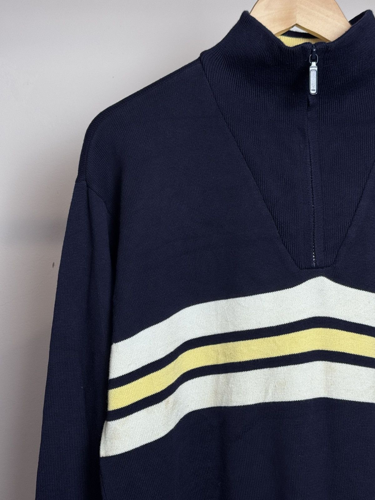 Tommy Hilfiger Tommy Hilfiger men's navy blue quarter-zip pullover sweater. Size US L / EU 52-54 / 3 - 3 Thumbnail