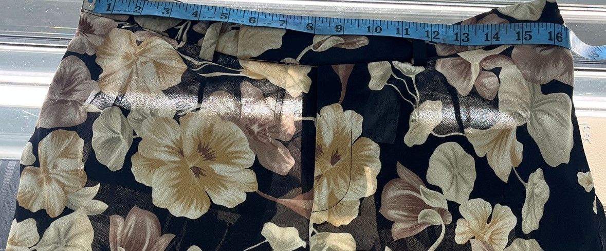 Saint Laurent Paris o1s1wg111124 Flared Pants Floral Silk Georgette Multicolor Size 30" / US 8 / IT 44 - 3 Thumbnail