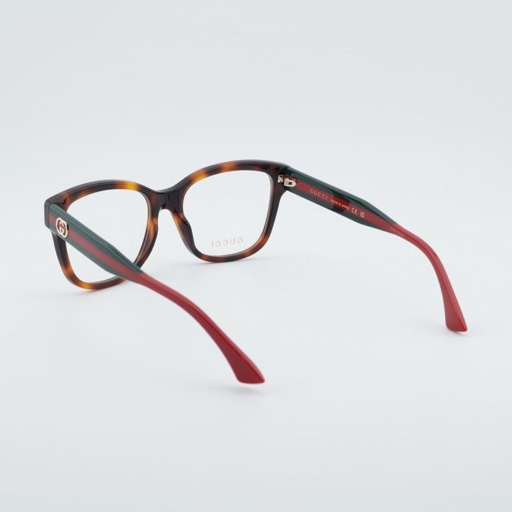 Gucci Gucci GG0038ONN 002 Eyeglasses Havana 54mm Square Frame Size ONE SIZE - 4 Thumbnail