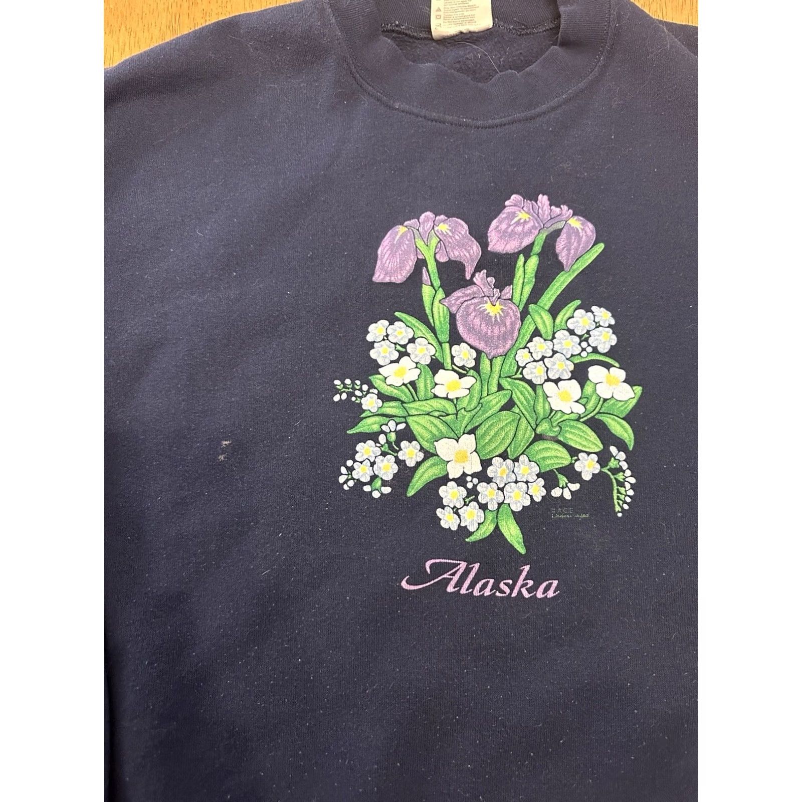 Vintage VINTAGE Alaska Crewneck Sweatshirt XL Flowers 90s Blue Mens Size US XL / EU 56 / 4 - 2 Thumbnail