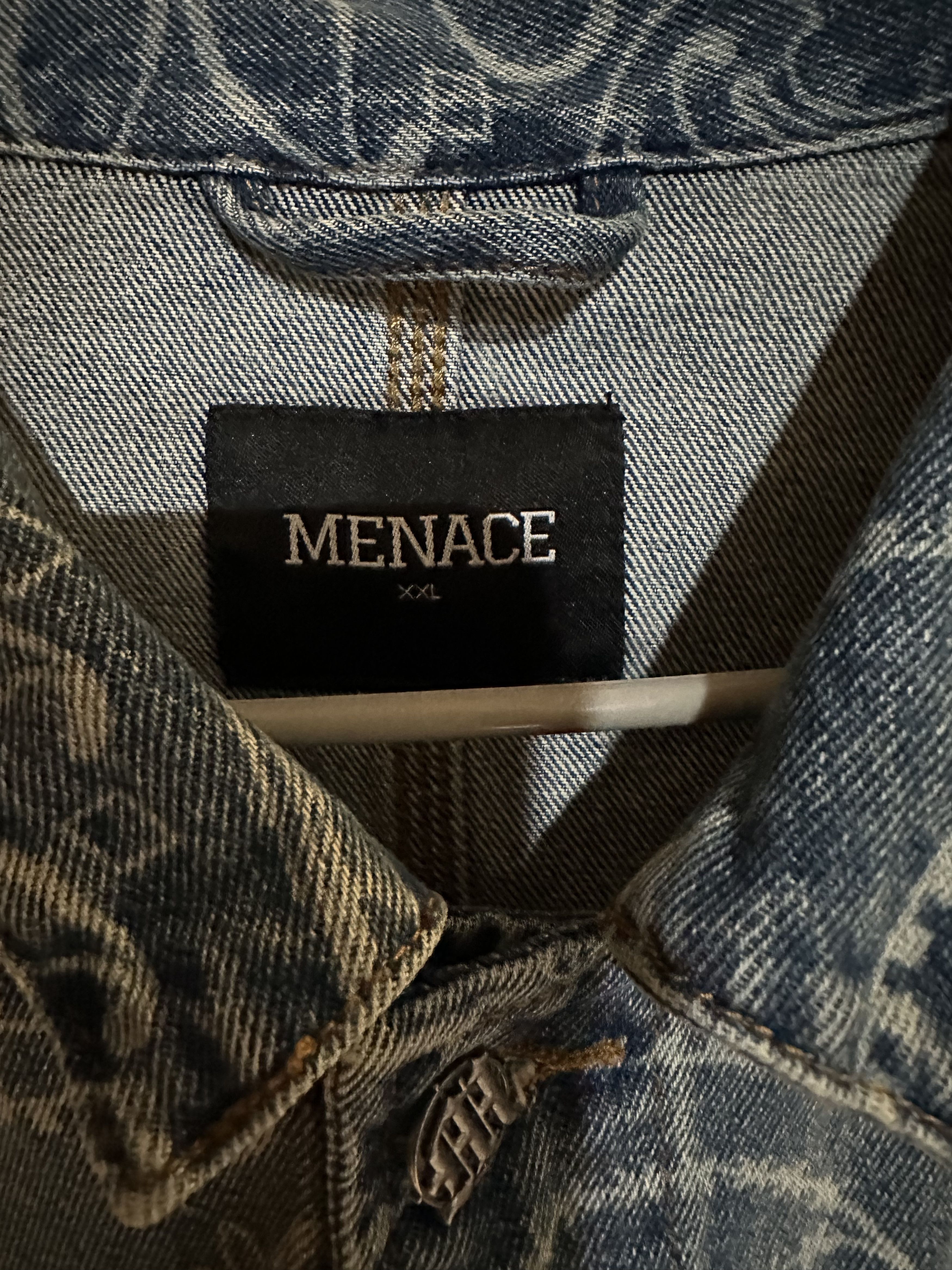 Menace Laser Engraved Paisley Denim Jacket Size US XXL / EU 58 / 5 - 4 Thumbnail
