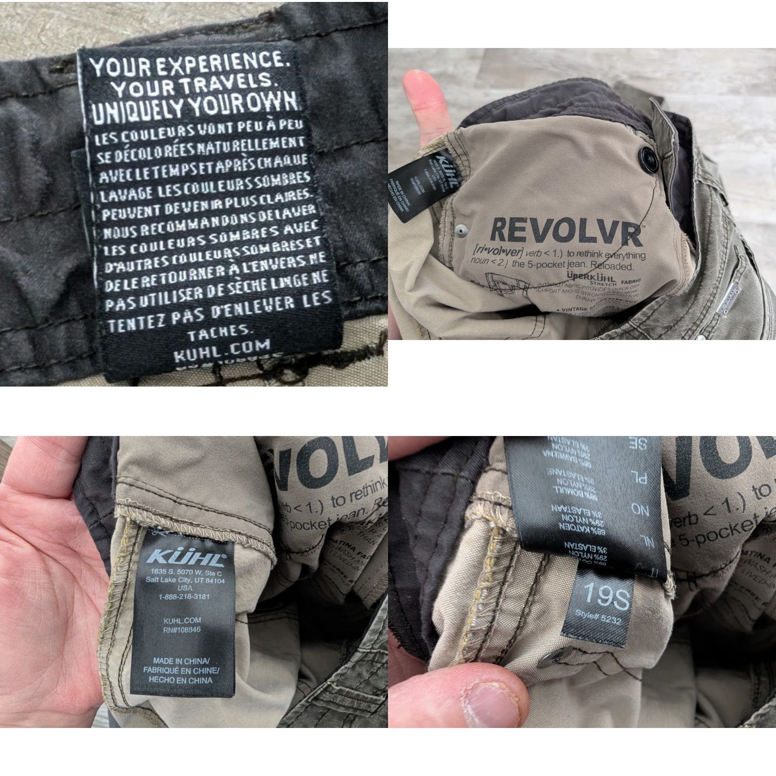 Olive Kuhl Men’s Revolvr Olive Green Chino Pants 31x26 Regular Straight 5-Pocket Logo Pocket Zipper Button Canvas Size US 31 - 8 Thumbnail