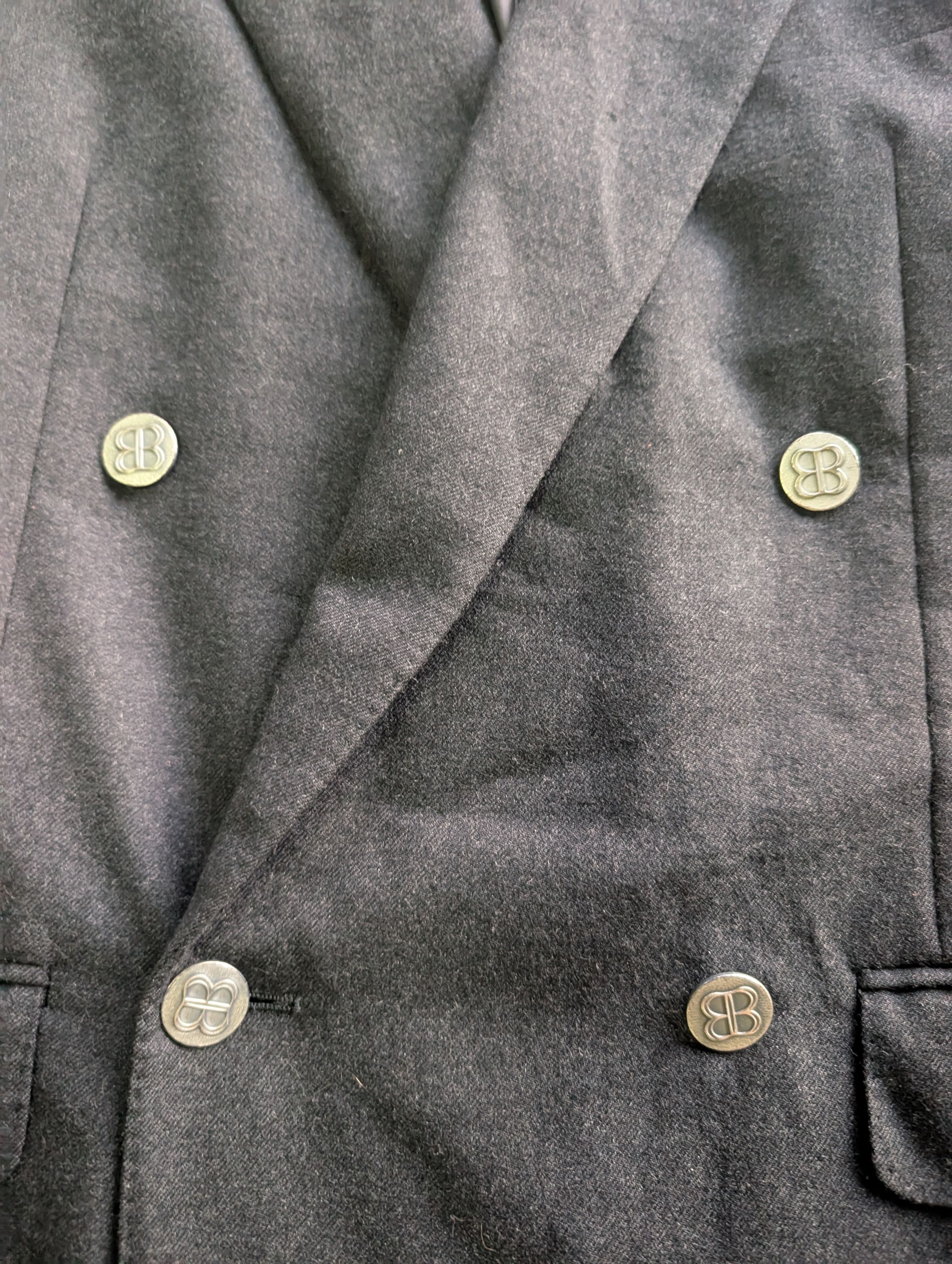 Balenciaga Vintage Balenciaga BB Button Men Hourglass Wool Blazer Size 34R - 11 Thumbnail