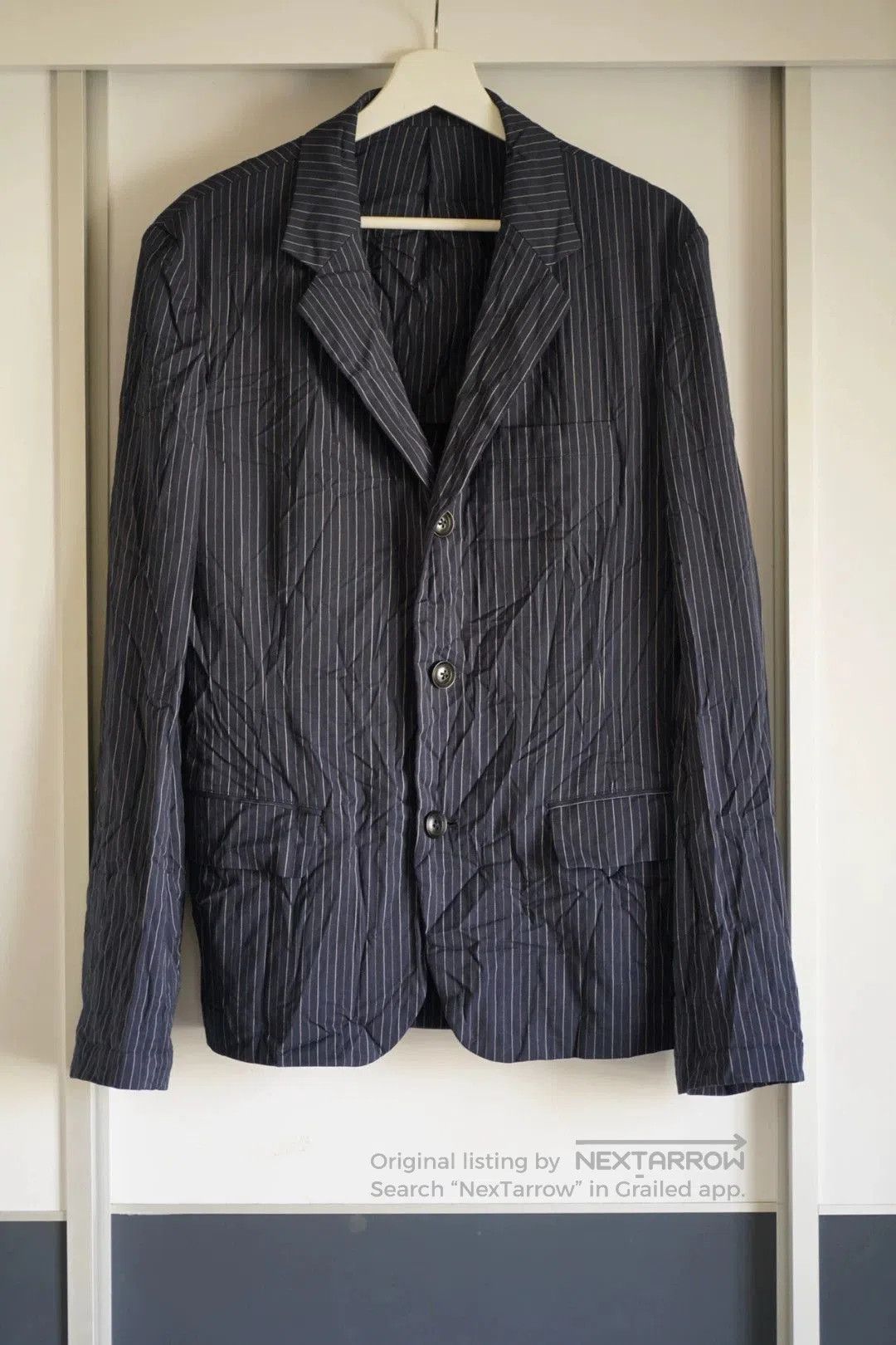 Yohji Yamamoto yohji yamamoto striped wrinkled suit jacket. Size US M / EU 48-50 / 2 - 1 Thumbnail