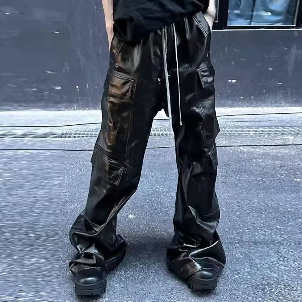 mauroicardi black shiny leather pants