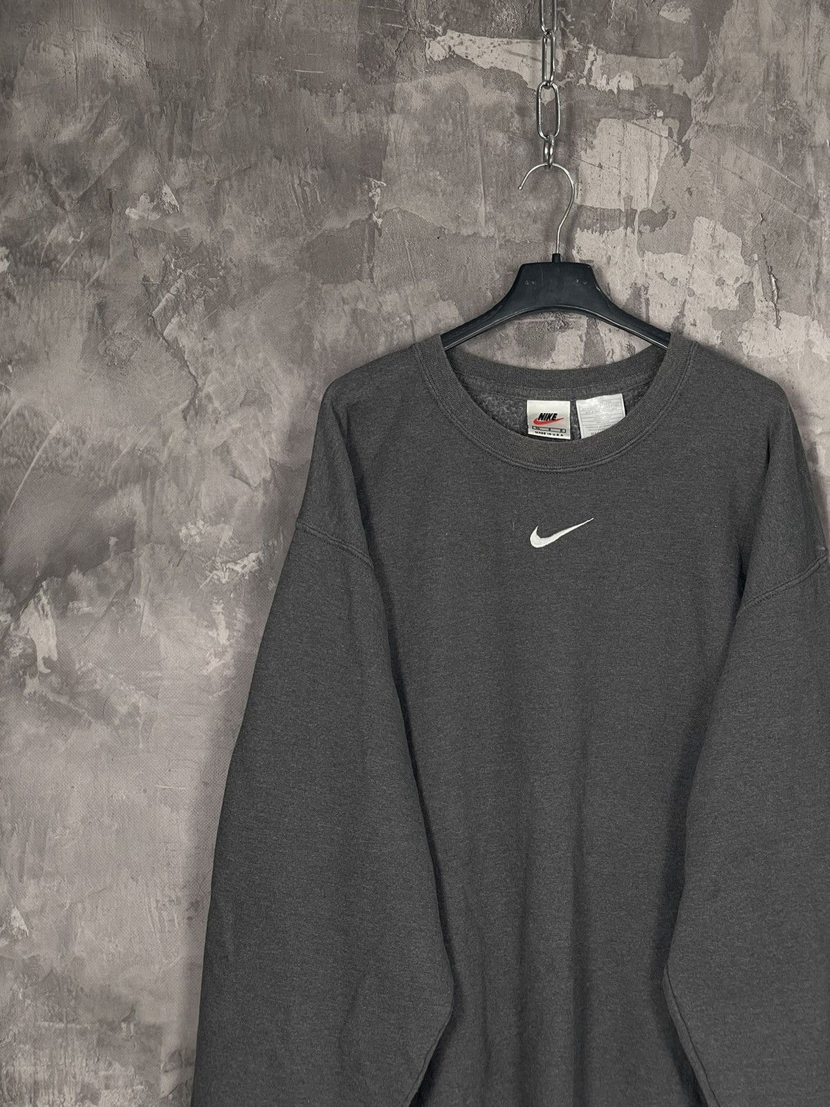 Nike × Vintage 00s Vintage Nike Center Swoosh Logo Oversized Sweatshirt Size US XL / EU 56 / 4 - 3 Thumbnail