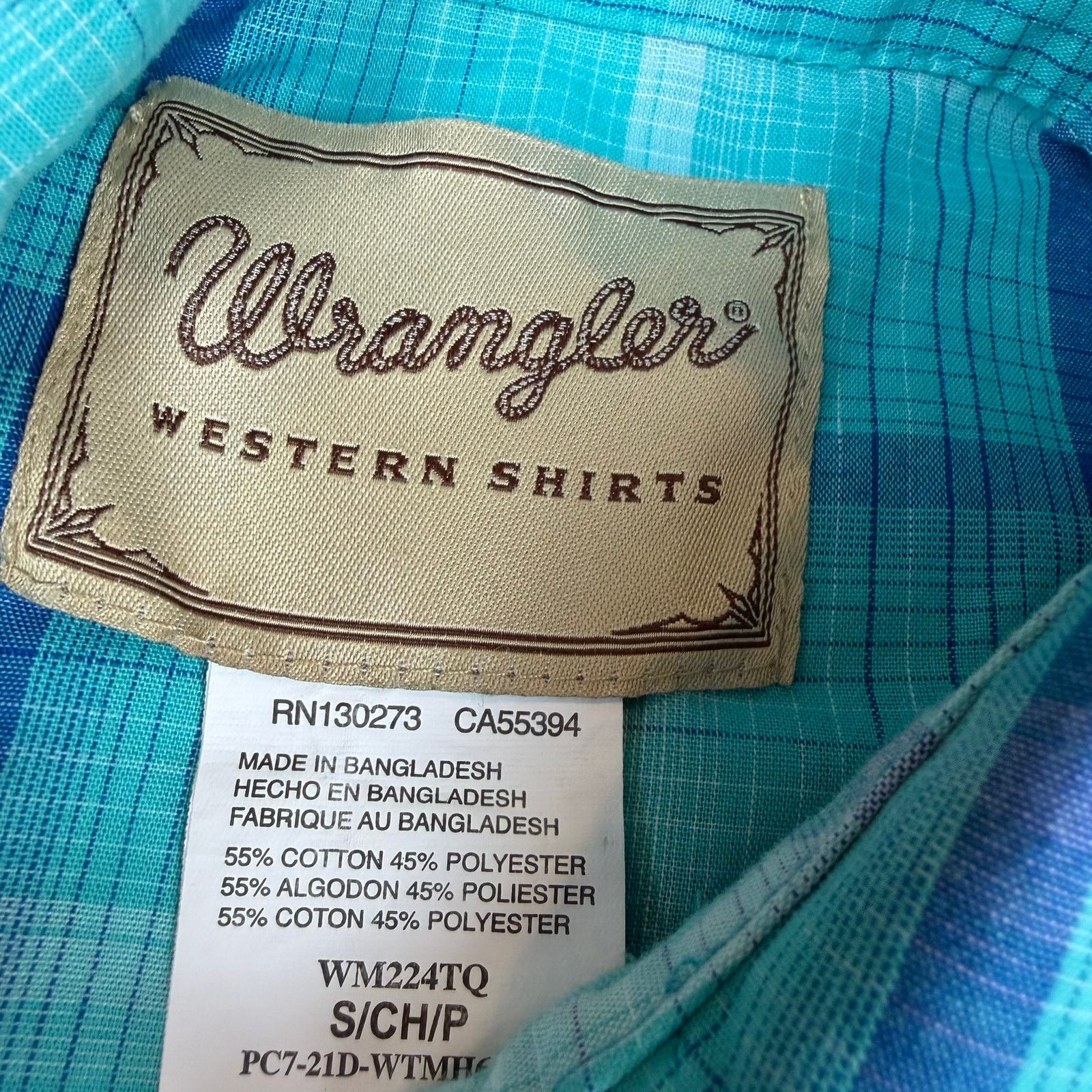 Wrangler Wrangler Western Pearl Snap Shirt Size S Turquoise Plaid Size US S / EU 44-46 / 1 - 4 Thumbnail