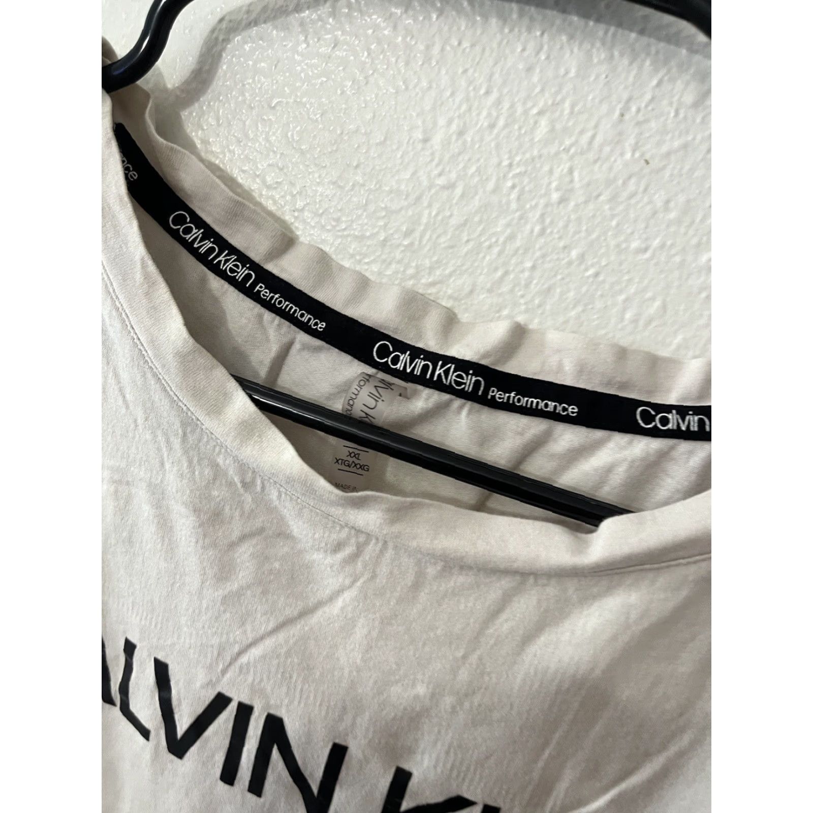 Calvin Klein CALVIN KLEIN Performance T-Shirt 2XL Ivory Short Sleeve Round Neck Womens Size XXL / US 16-18 / IT 52-54 - 3 Thumbnail