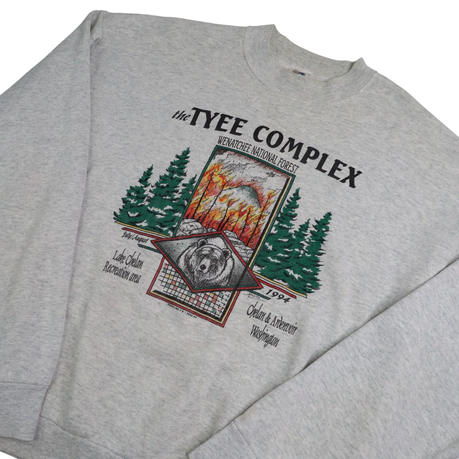 Vintage VTG Wenatchee National Forest Tyee Complex Fire Sweatshirt Size US XL / EU 56 / 4 - 2 Thumbnail