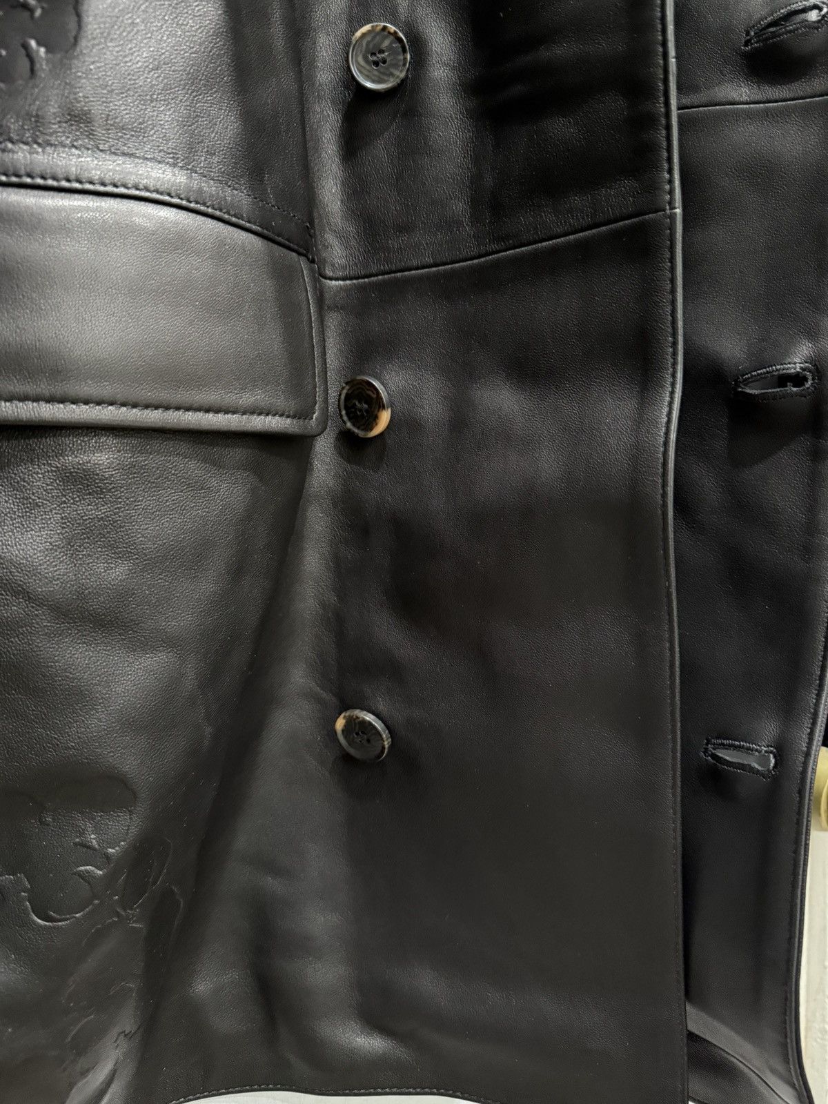 DENIM TEARS Denim Tears Oakland Wreath Winter Leather Coat Size US S / EU 44-46 / 1 - 6 Thumbnail