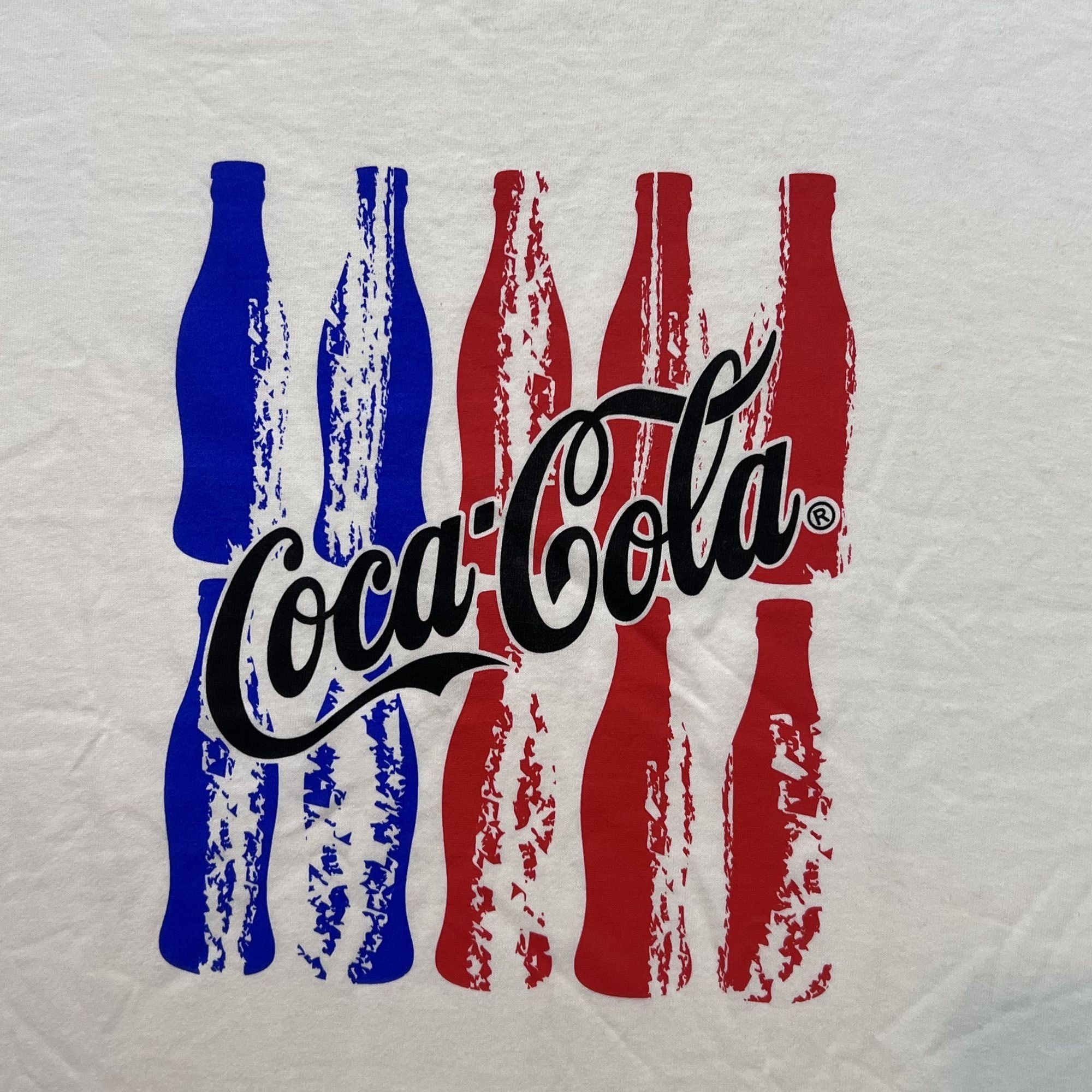 Fruit Of The Loom Vintage Coca Cola Red White White and Blue Bottle Graphic T Size US L / EU 52-54 / 3 - 2 Thumbnail
