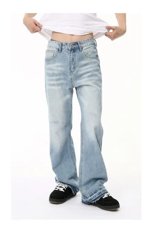 Other Light blue simple washed flared denim trousers casual Size US 32 / EU 48 - 8 Thumbnail