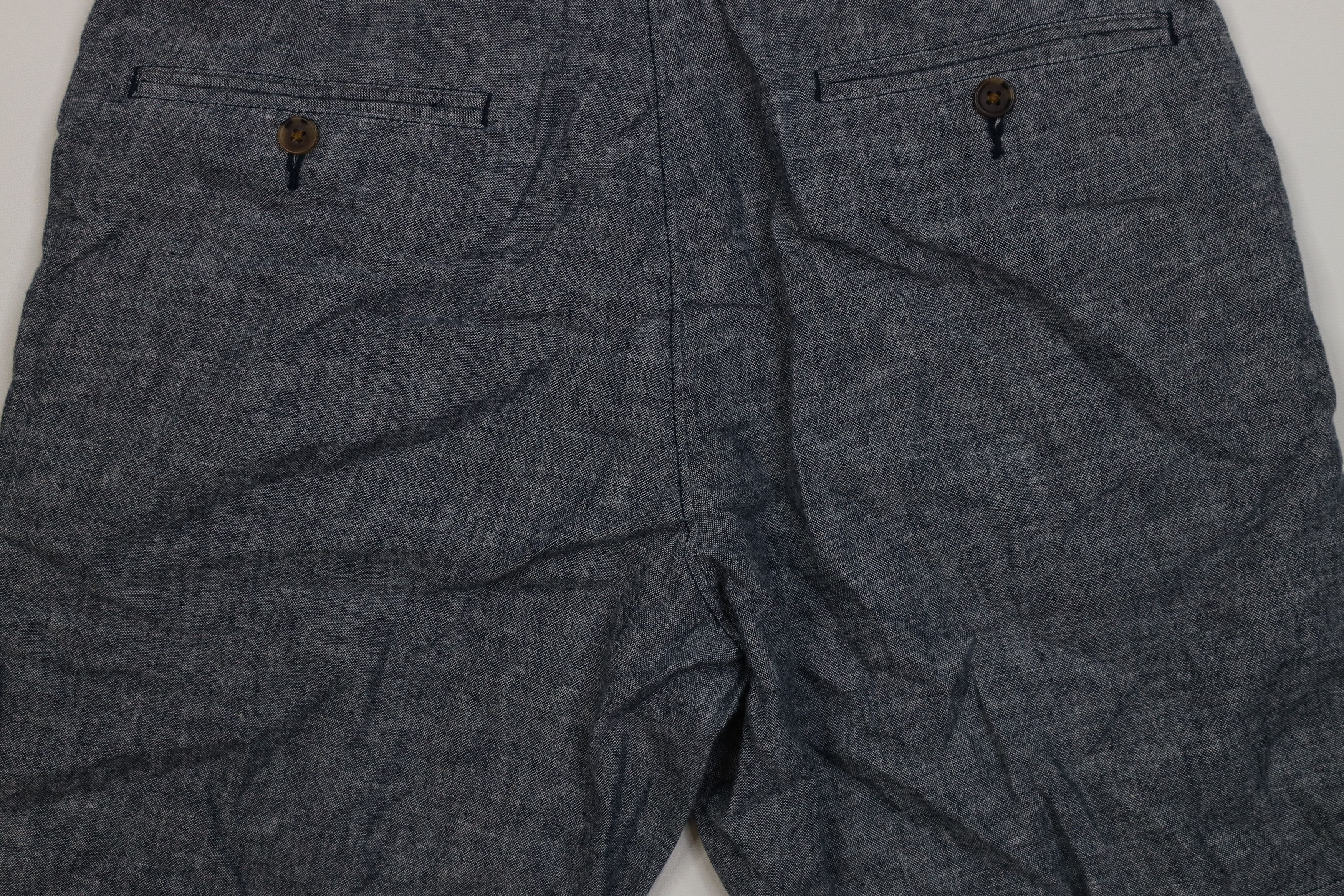 J.Crew J Crew Linen Blend Chambray Above Knee Chino Shorts Blue 9 Size US 31 - 10 Thumbnail