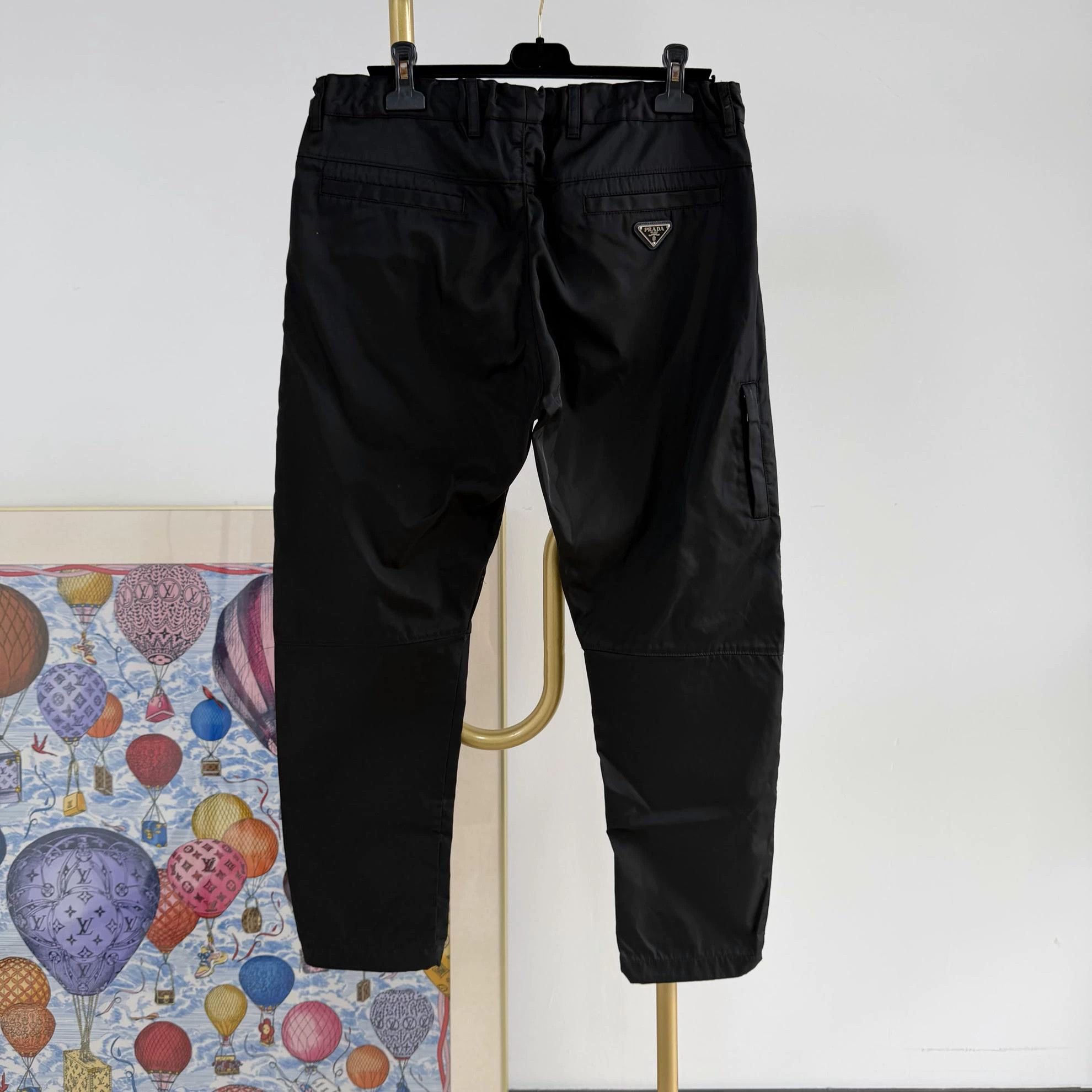 Prada Prada Black Triangle Logo Casual Pants Size 50 5471 Size US 34 / EU 50 - 2 Thumbnail