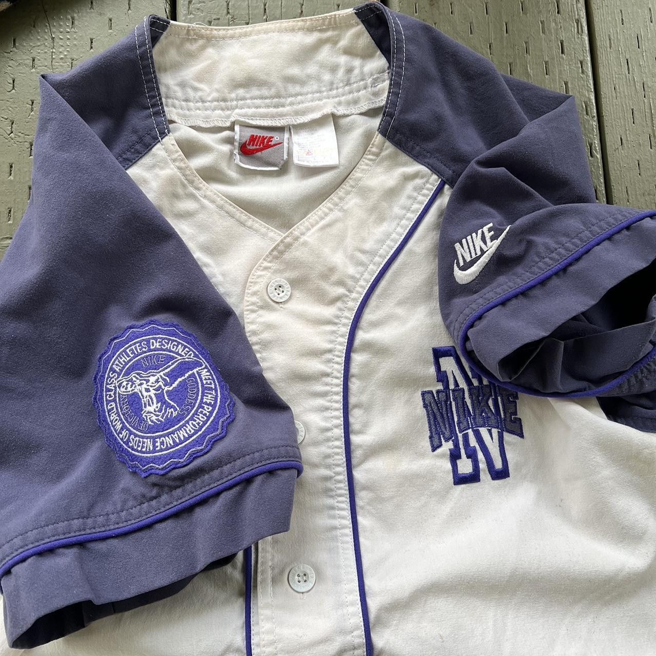 Nike × Vintage Vintage 90s Nike Baseball Jersey Button Up Logo Swoosh Size US S / EU 44-46 / 1 - 5 Thumbnail