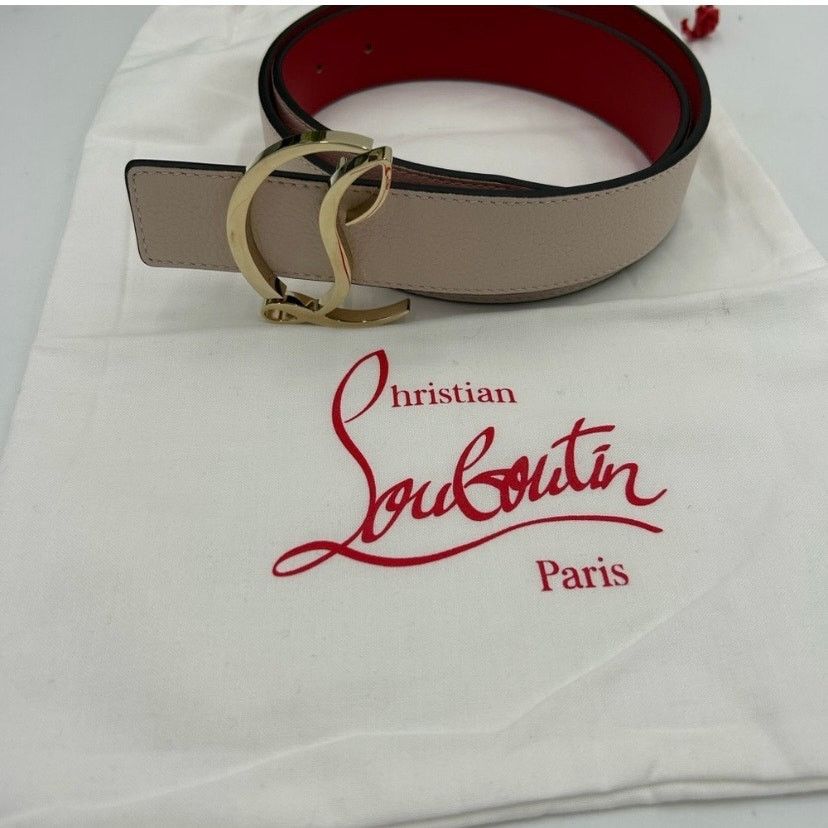 Women\'s Christian Louboutin CL logo Belt size 75 cm/30 inch made in Italy CL Logo reversible leather belt in multicoloured - Christian  main image 4