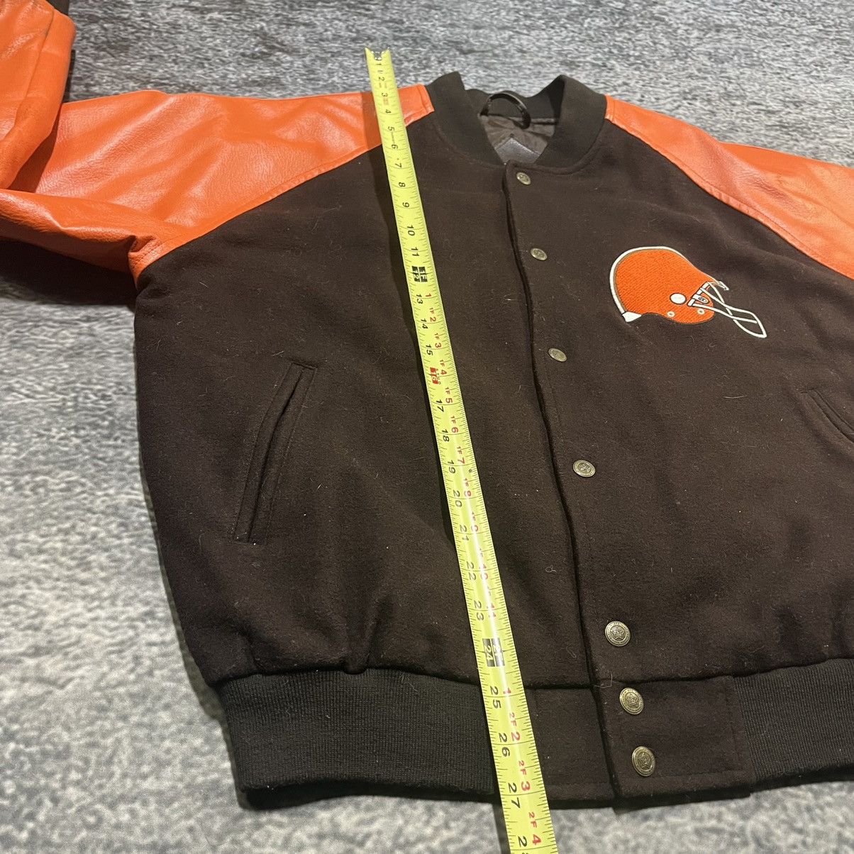 NFL VINTAGE 90s CLEVELAND BROWNS GAME DAY NFL LEATHER JACKET Size US M / EU 48-50 / 2 - 12 Thumbnail