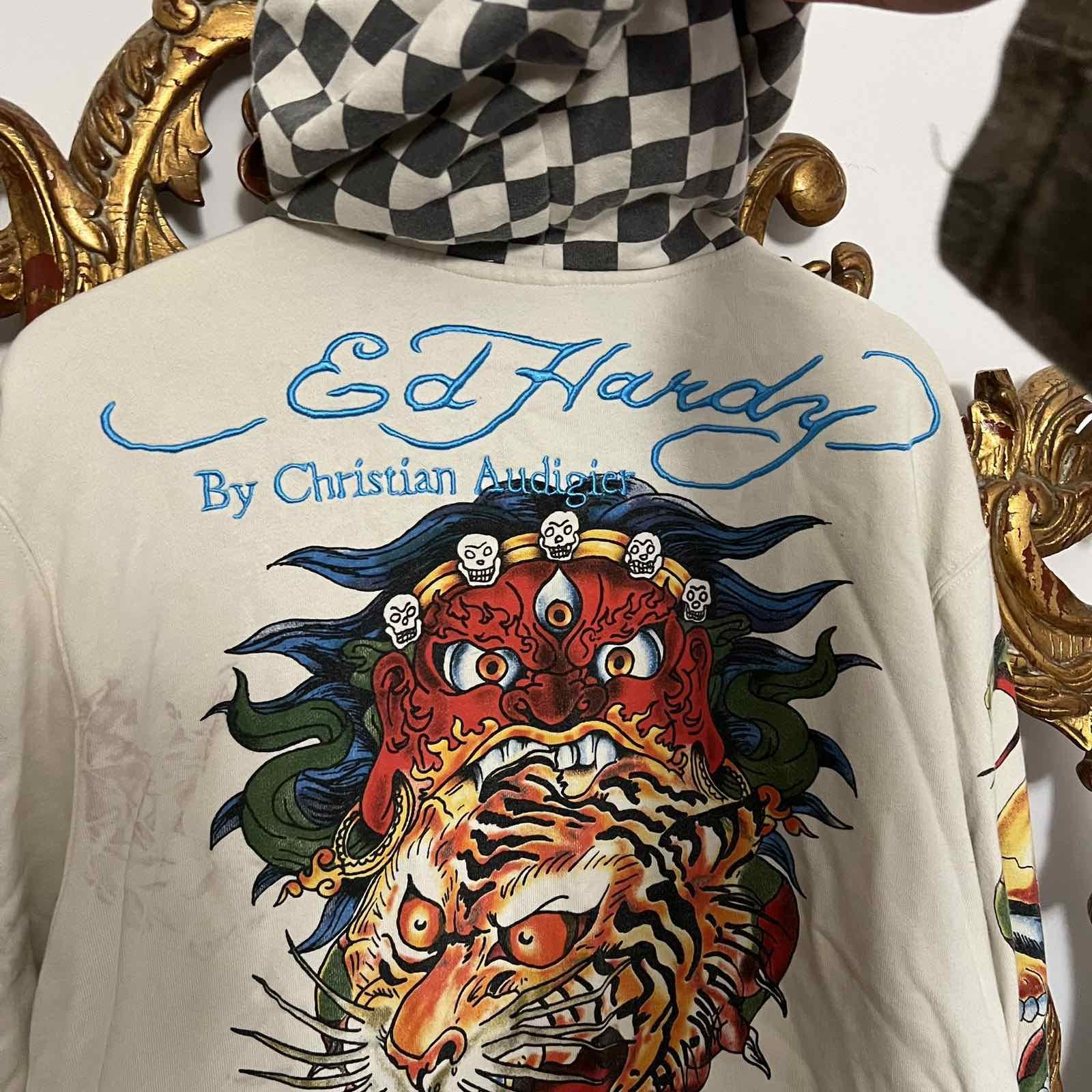 Ed Hardy Vintage Ed Hardy Crazy All Over Print Zip Hoodie Size US XL / EU 56 / 4 - 5 Thumbnail