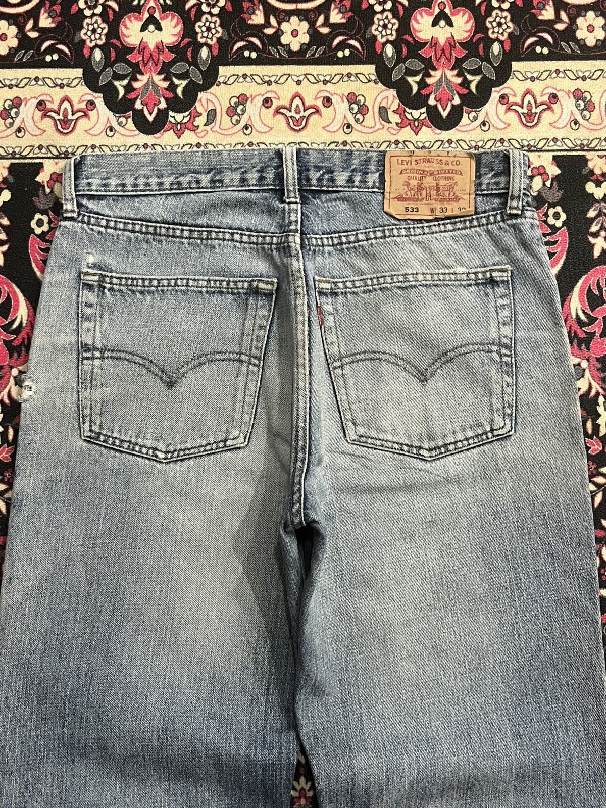 Levi's Vintage Levi’s 533 Blue Faded Washed Distress Straight Jeans Size US 33 - 7 Thumbnail