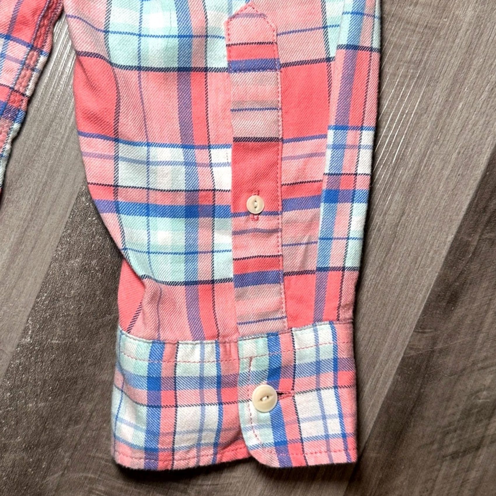 Vineyard Vines Vineyard Vines Plaid Flannel Linen Cotton Long Sleeve Shirt XL Men Pink Size US XL / EU 56 / 4 - 4 Thumbnail