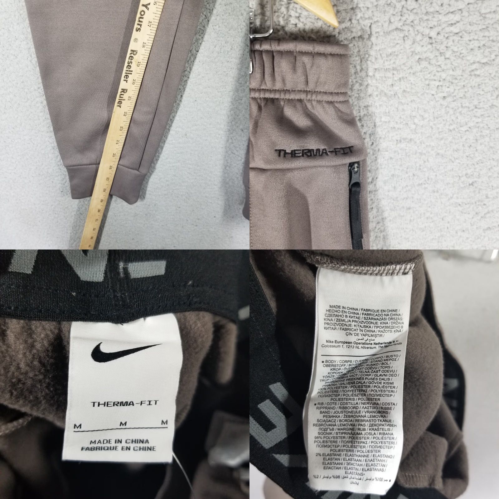 Nike Nike Therma Fit Pants Mens Medium Fleece Sweatpants Logo NWT 100% Polyester Gray Classic Regular Inseam 29 in Tapered Style Activewear Office: None Size US 31 - 8 Thumbnail