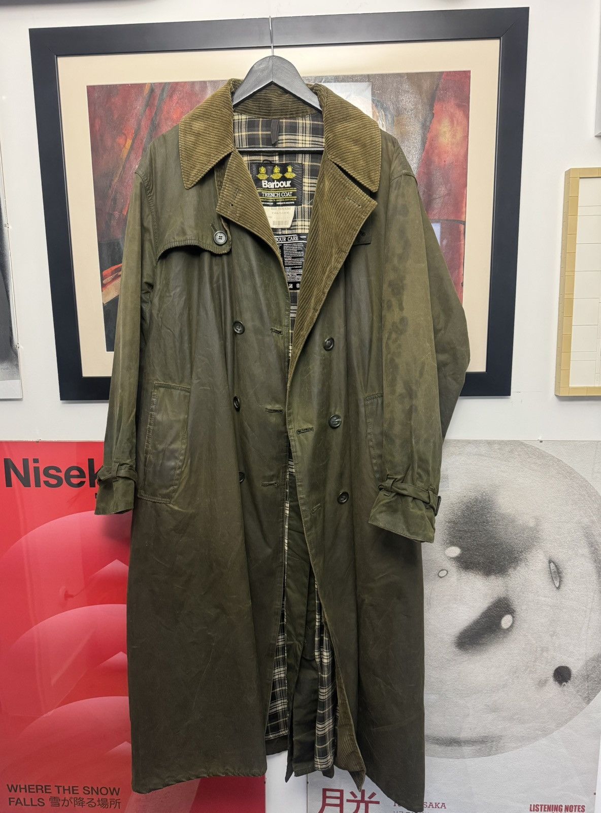 Barbour Vintage Barbour Trench Coat Waxed Jacket Corduroy Rare Hype Size US L / EU 52-54 / 3 - 2 Thumbnail