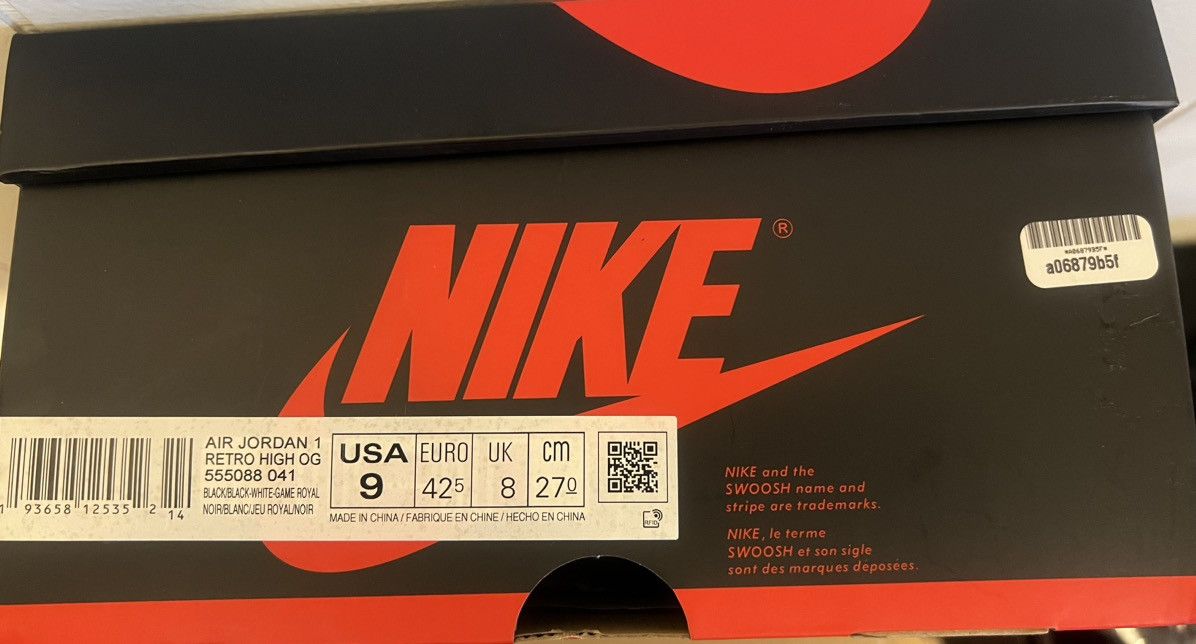 Jordan Brand JORDAN 1 RETRO HIGH OG 'ROYAL TOE' Size US 9 / EU 42 - 7 Thumbnail