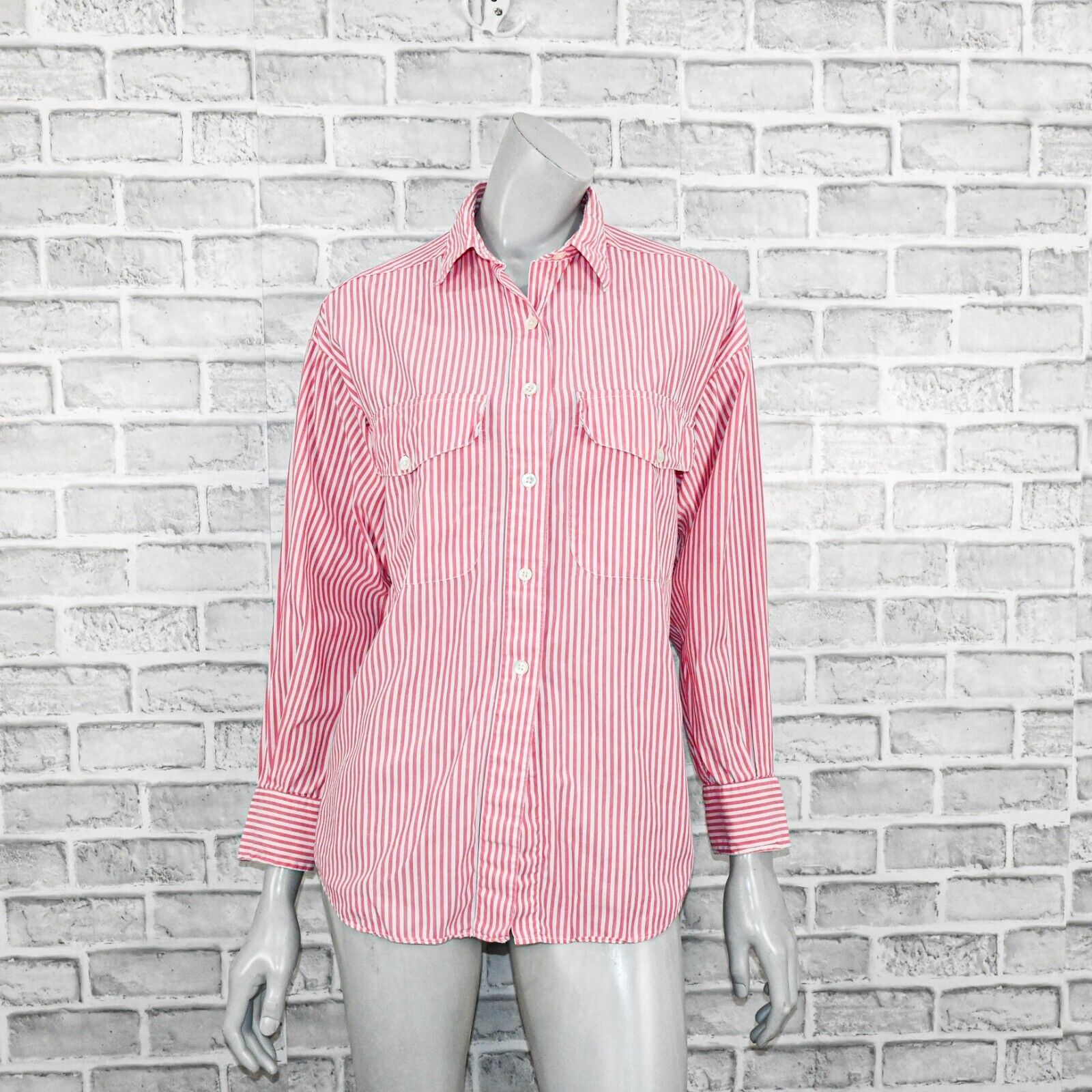 Willis & Geiger Vtg Willis & Geiger Women's Button up Shirt in Pink Striped Size M / US 6-8 / IT 42-44 - 3 Thumbnail