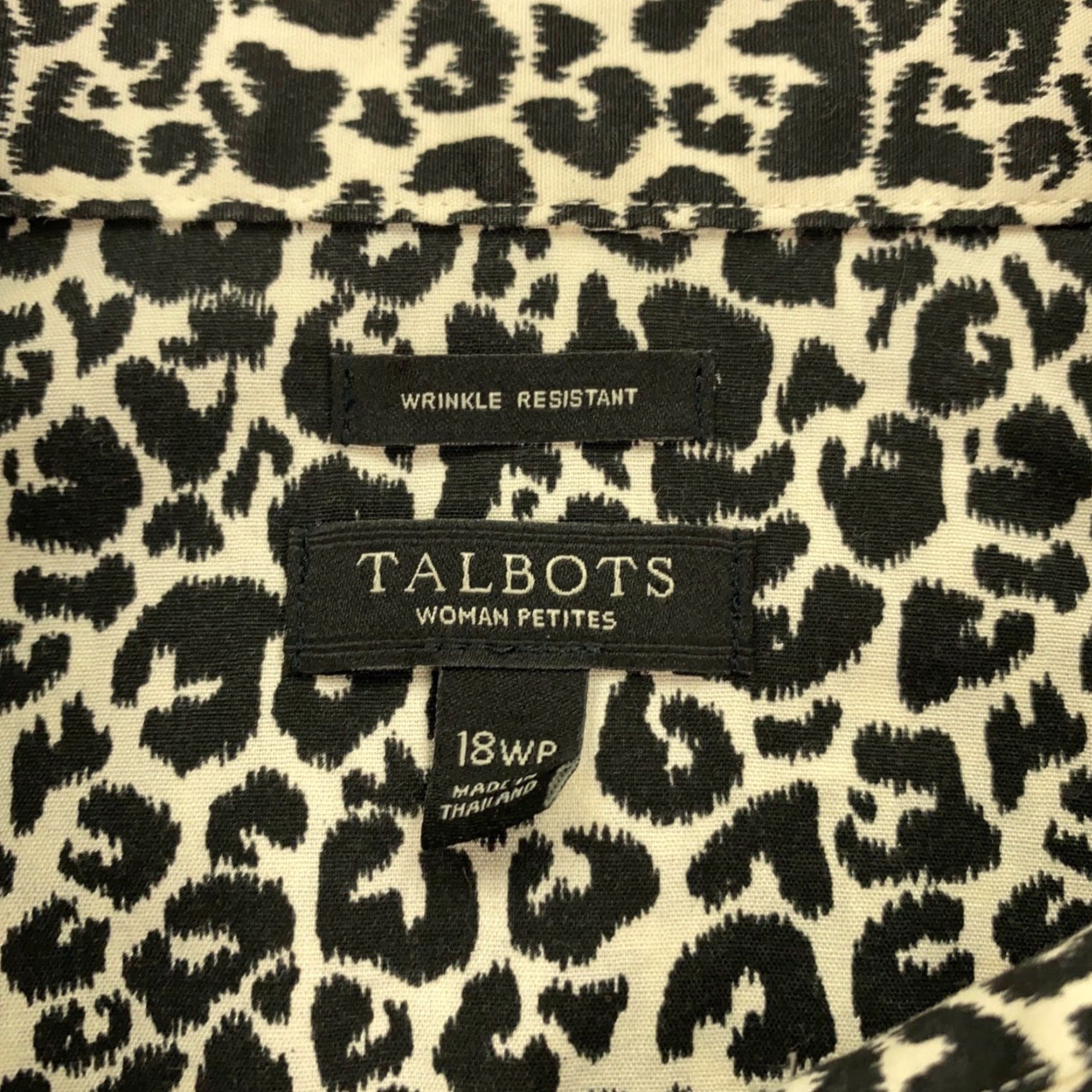 Talbots Talbots Shirt Womens Petite 18W Leopard Print Multicolor Wrinkle Resistant Button-Up Long Sleeve Collared Size XXL / US 16-18 / IT 52-54 - 3 Thumbnail