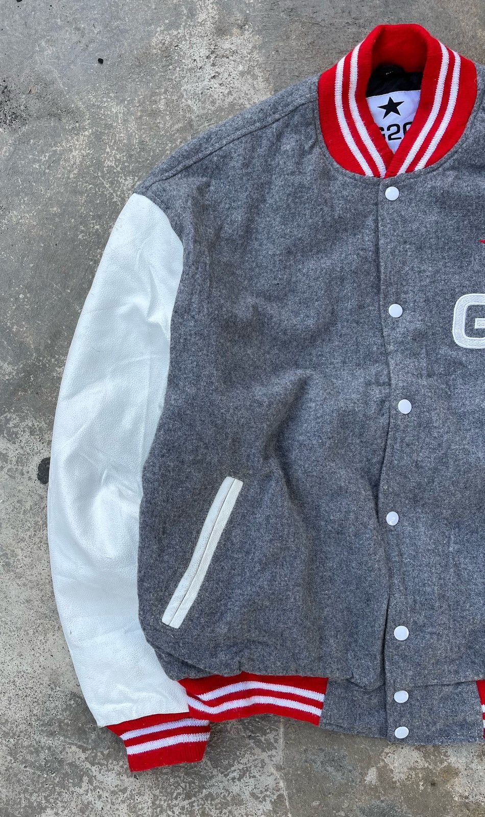 Hysteric Glamour × Japanese Brand × Vintage 🔥Vintage G2C by Andrew Donahue Leather Sleeve Varsity Jacket Size US XXL / EU 58 / 5 - 4 Thumbnail