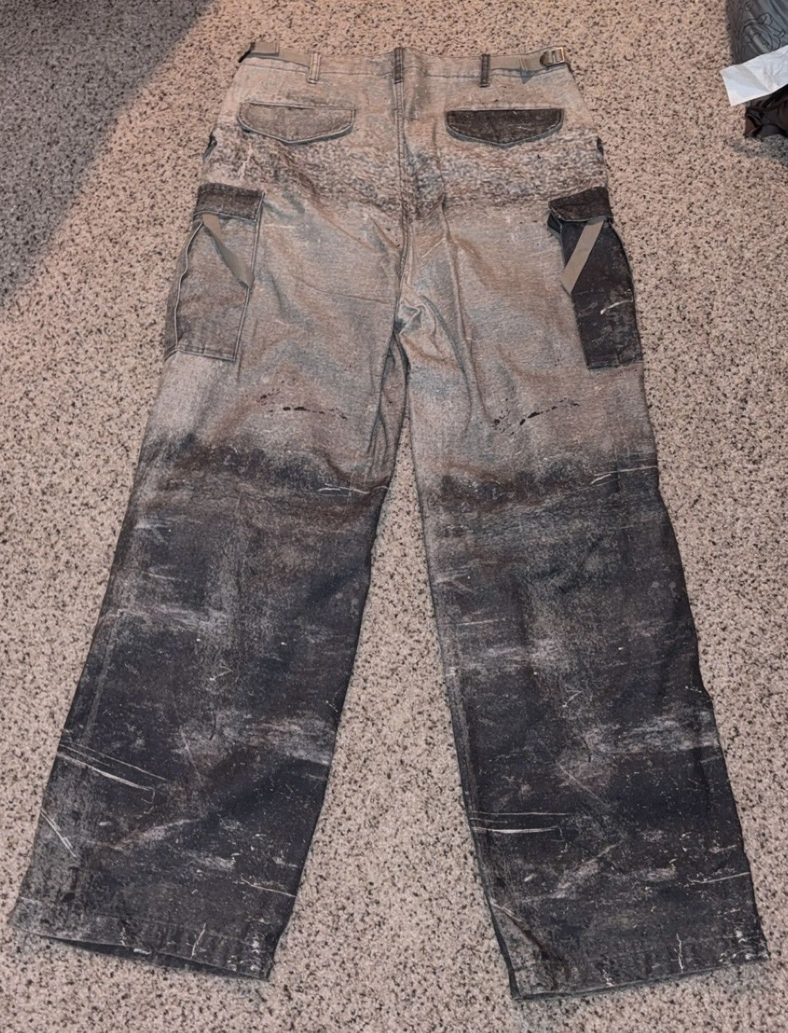 No Maintenance Oil Paint Trompe L'oeil Six Pocket Baggy Cargos Size US 34 / EU 50 - 3 Thumbnail