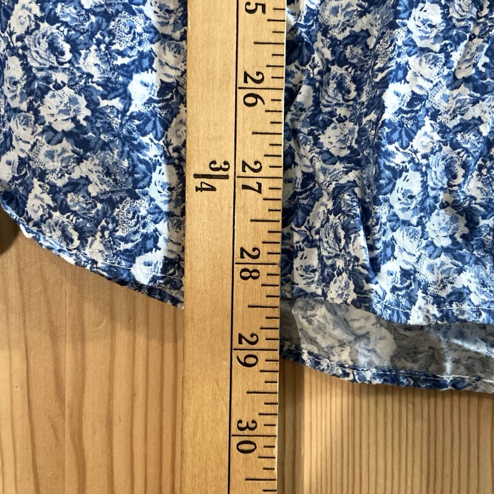 Vintage Made in New England Shirt XL Mens Button-Down Blue Floral Continuous Button-Up Casual Long Sleeve Cotton Size US XL / EU 56 / 4 - 3 Thumbnail