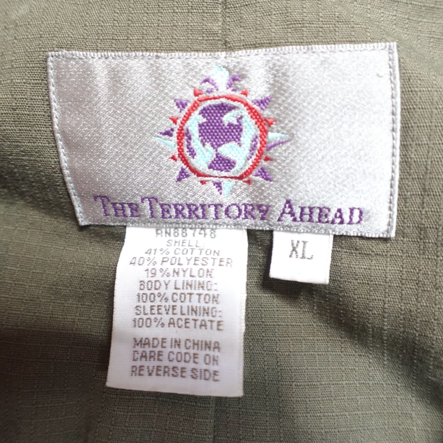The Territory Ahead Territory Ahead Sport Coat XL Green Notch Lapel Single-Breasted Three-Button 3 Button Cotton Blend Double-Vented Men Large XLB? Size US XL / EU 56 / 4 - 2 Thumbnail